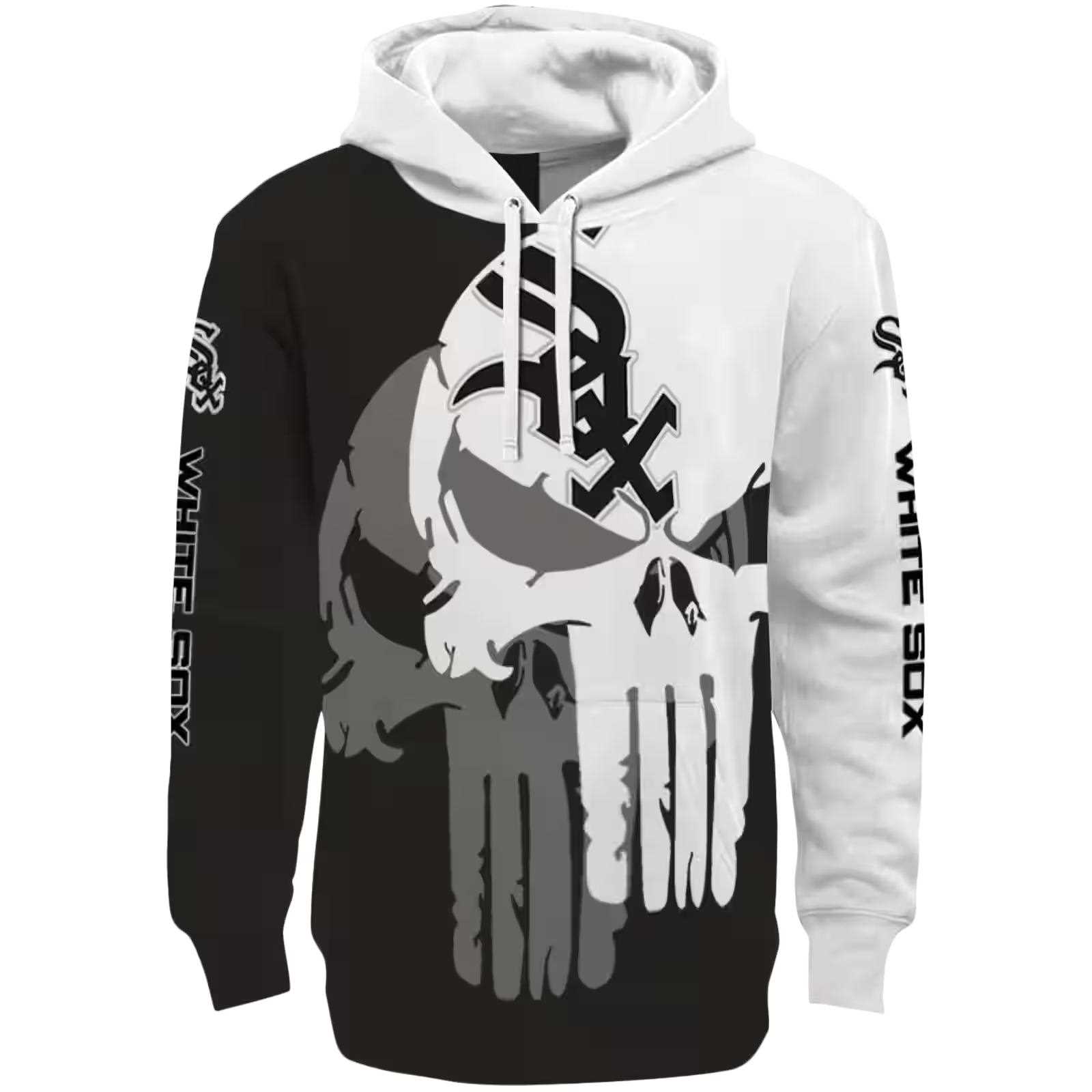 Chicago White Sox Graphic Punisher Black White Hoodie