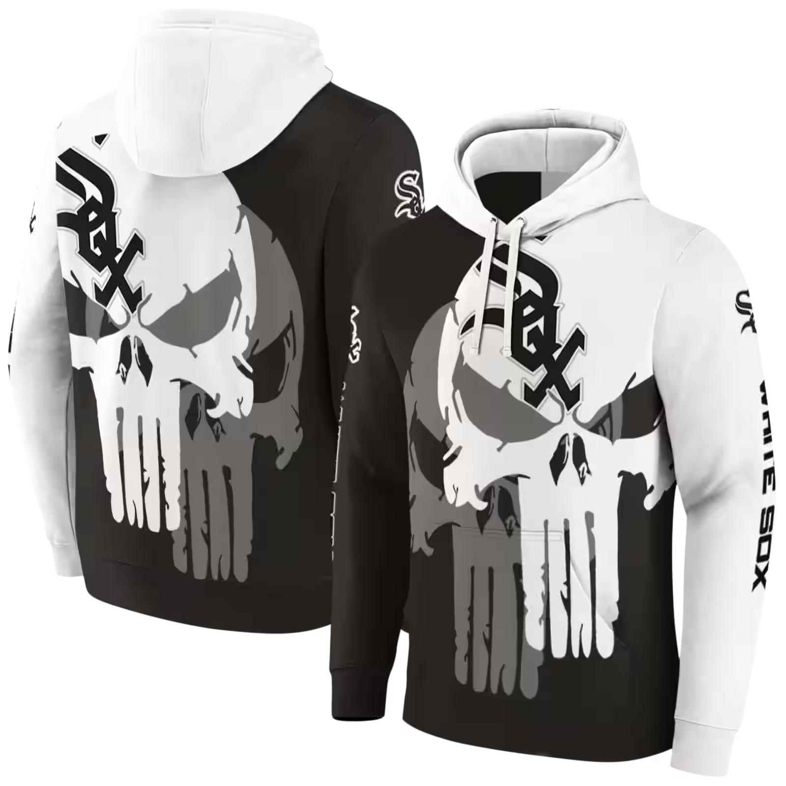 chicago white sox graphic punisher black white hoodie fashion forward