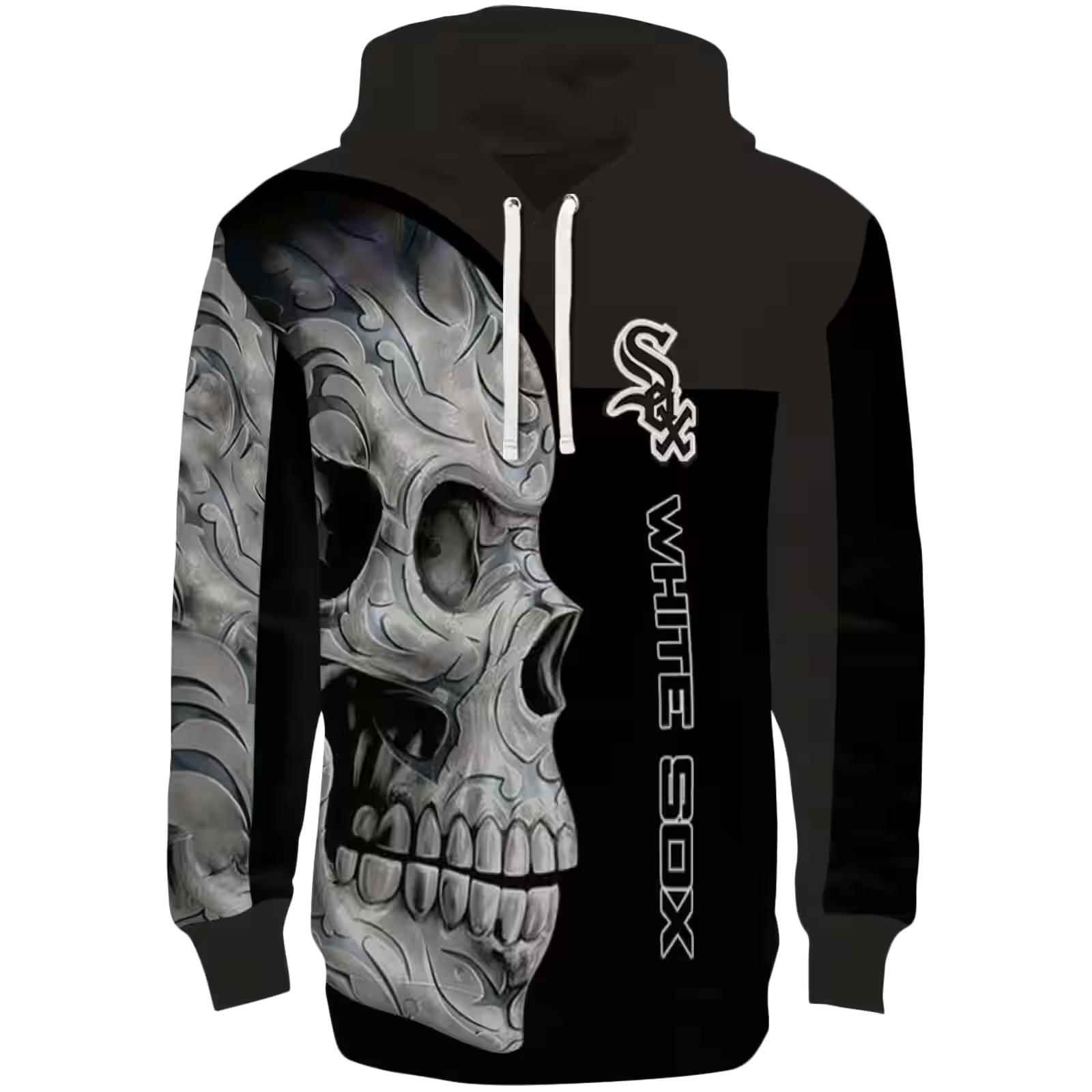 Chicago White Sox Skull Motif Black Hoodie