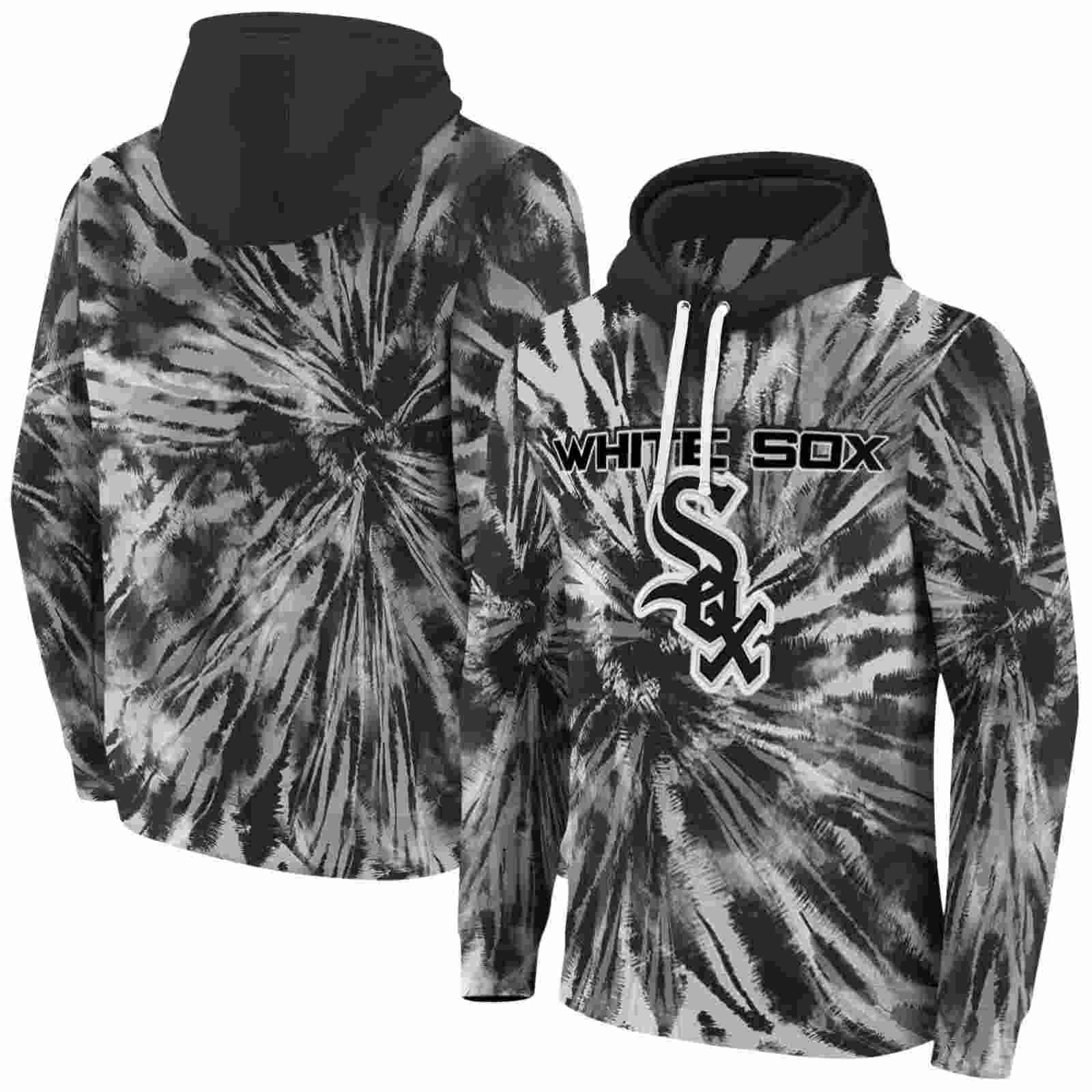 chicago white sox tie dye pattern black hoodie fashion forward