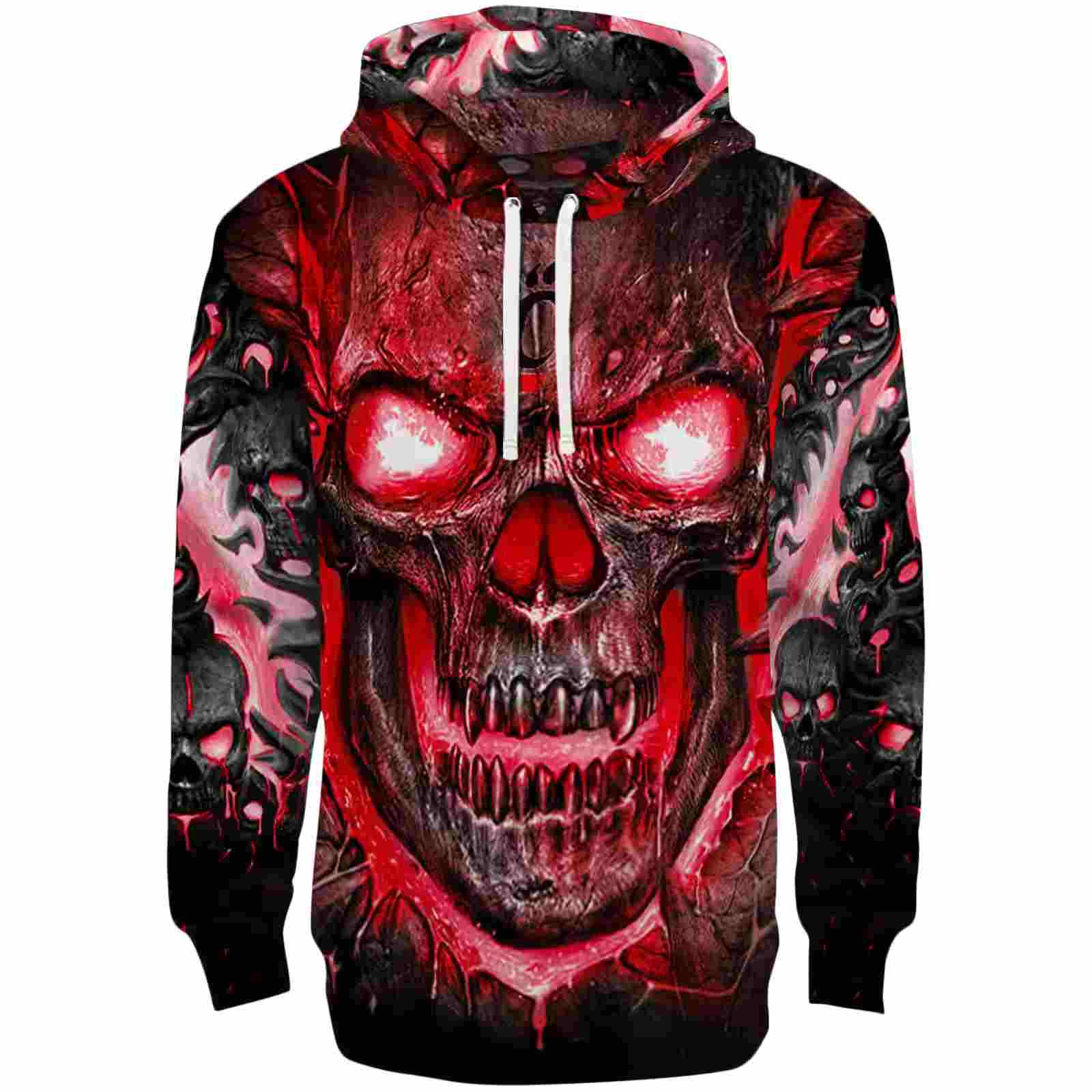 Cincinnati Bearcats Demonic Skull Red Black Hoodie