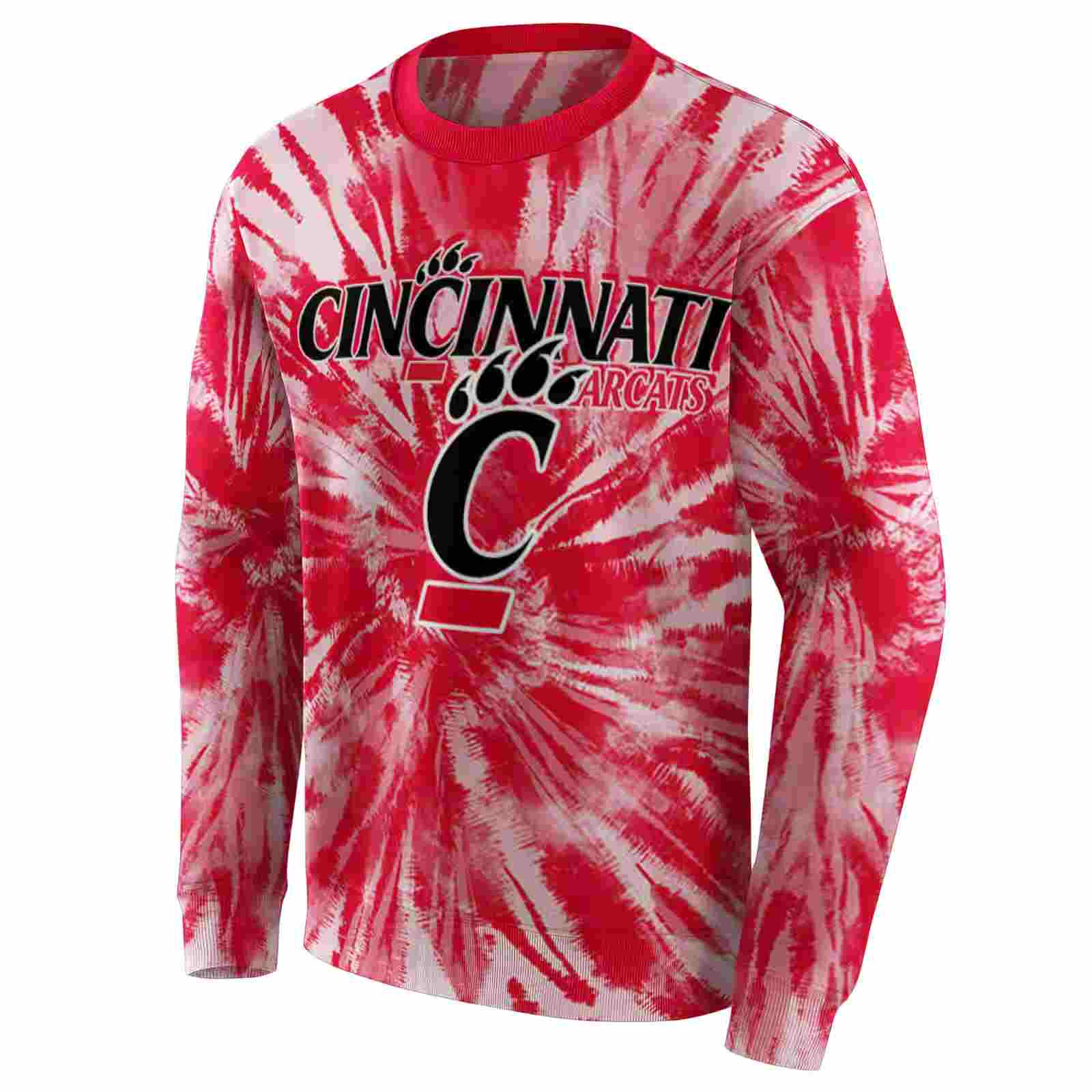 cincinnati bearcats tie dye pattern red hoodie new arrival