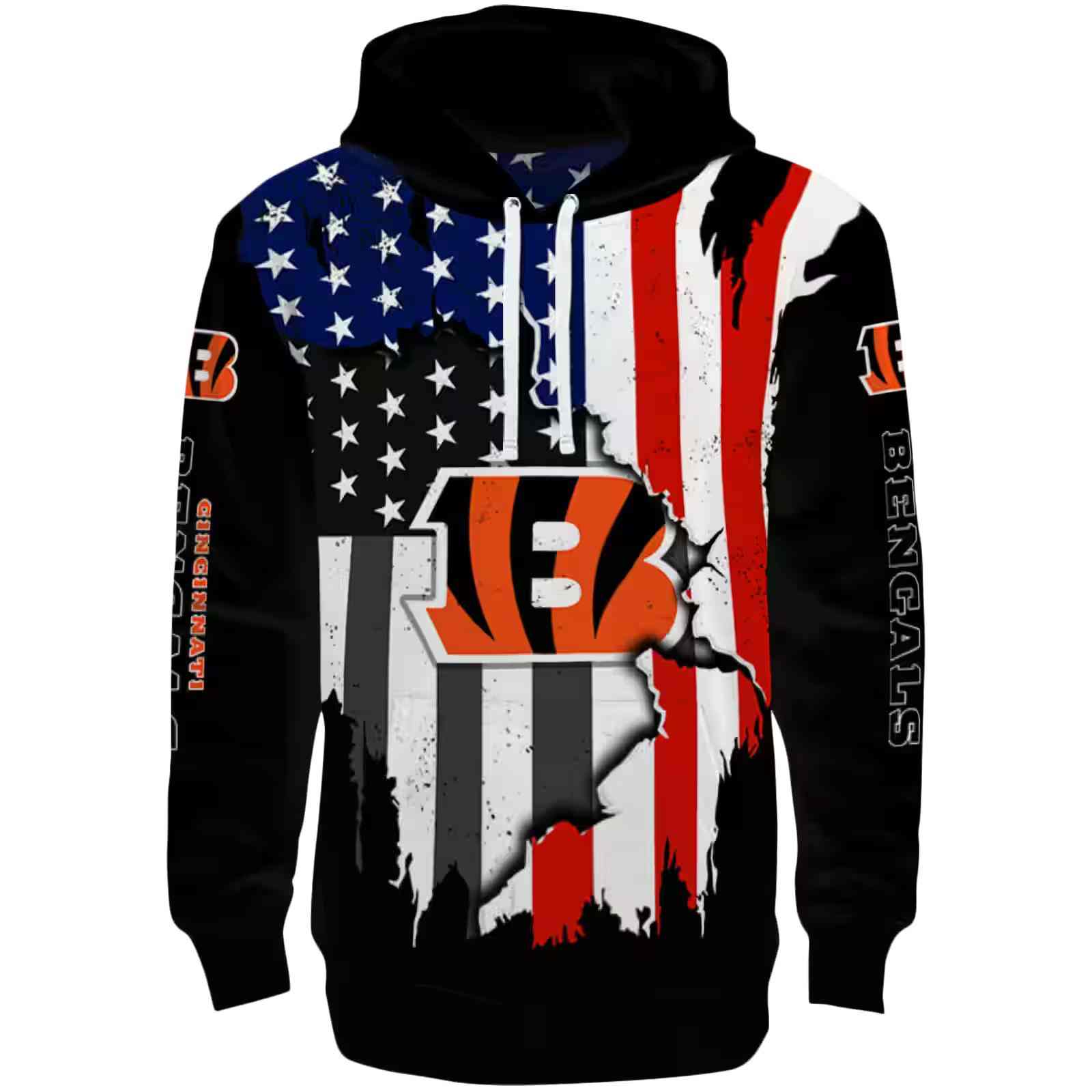 Cincinnati Bengals American Pride Black Hoodie