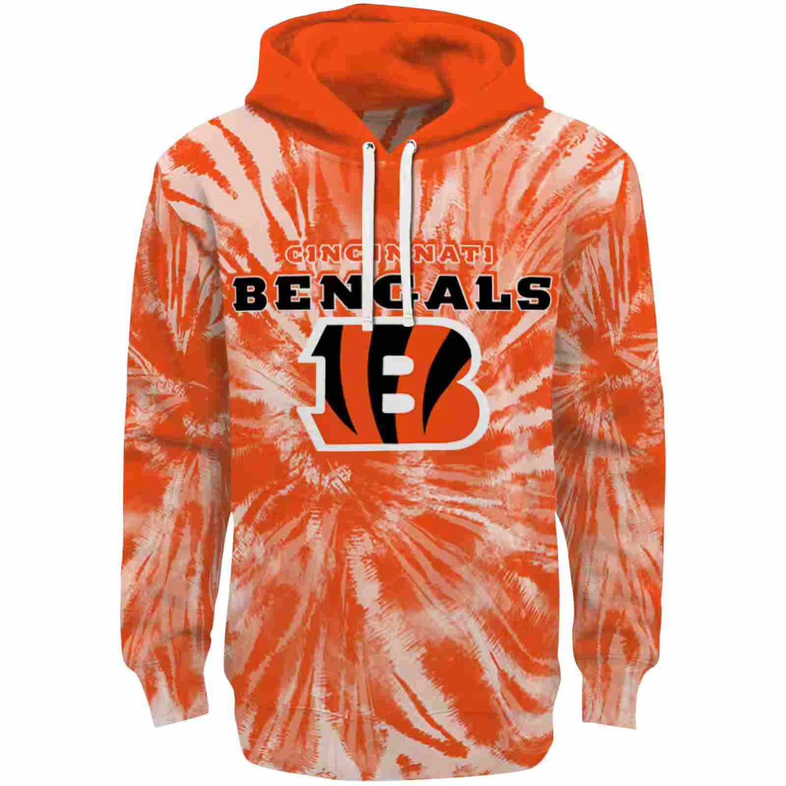 Cincinnati Bengals Tie Dye Pattern Orange Hoodie