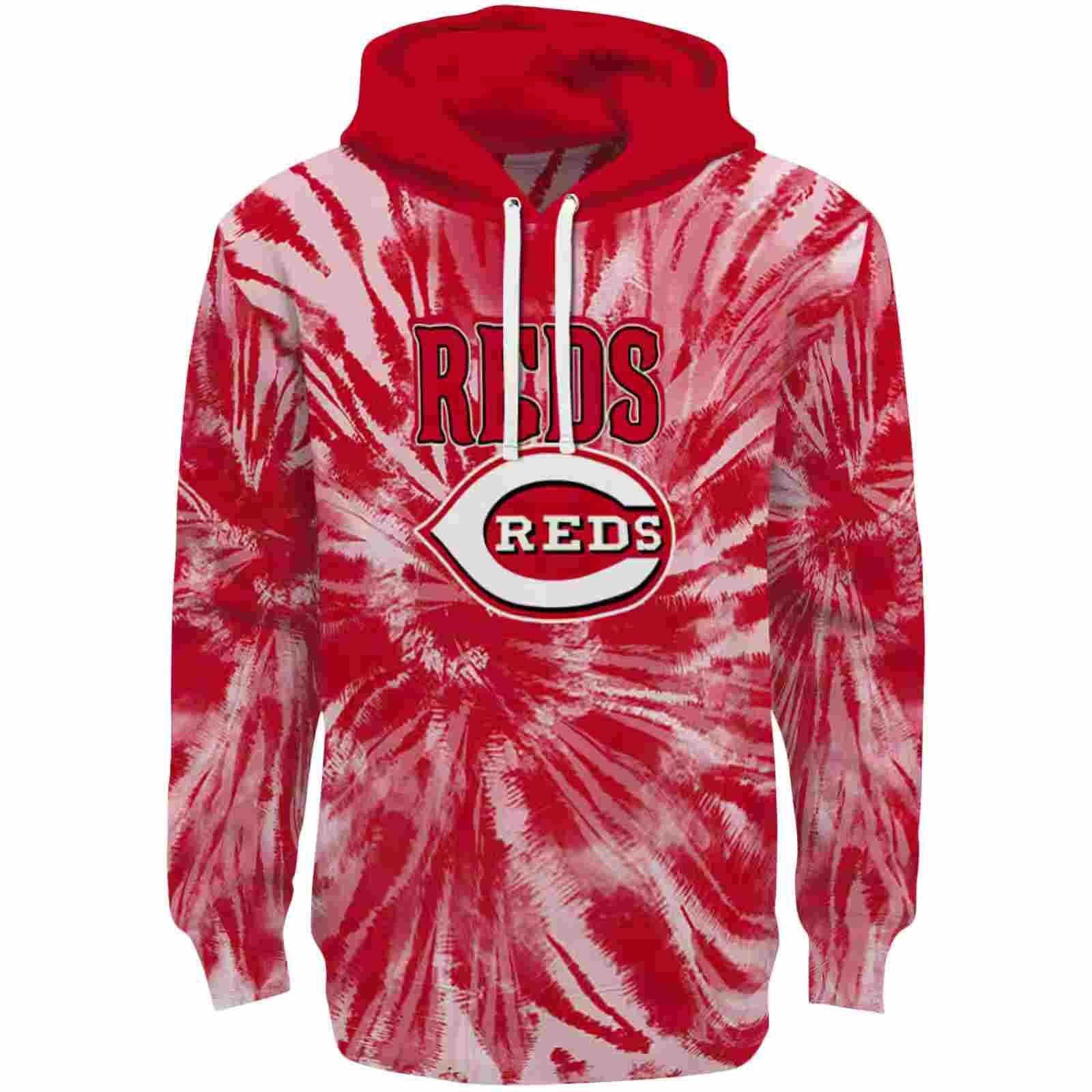 Cincinnati Reds Tie Dye Pattern Red Hoodie