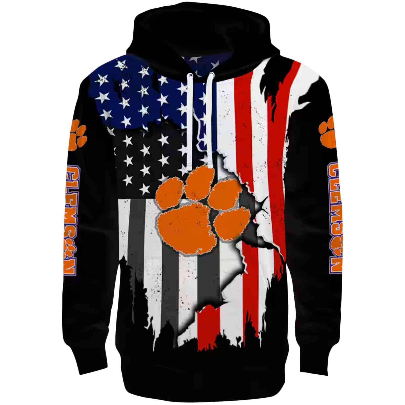 Clemson Tigers American Pride Black Hoodie