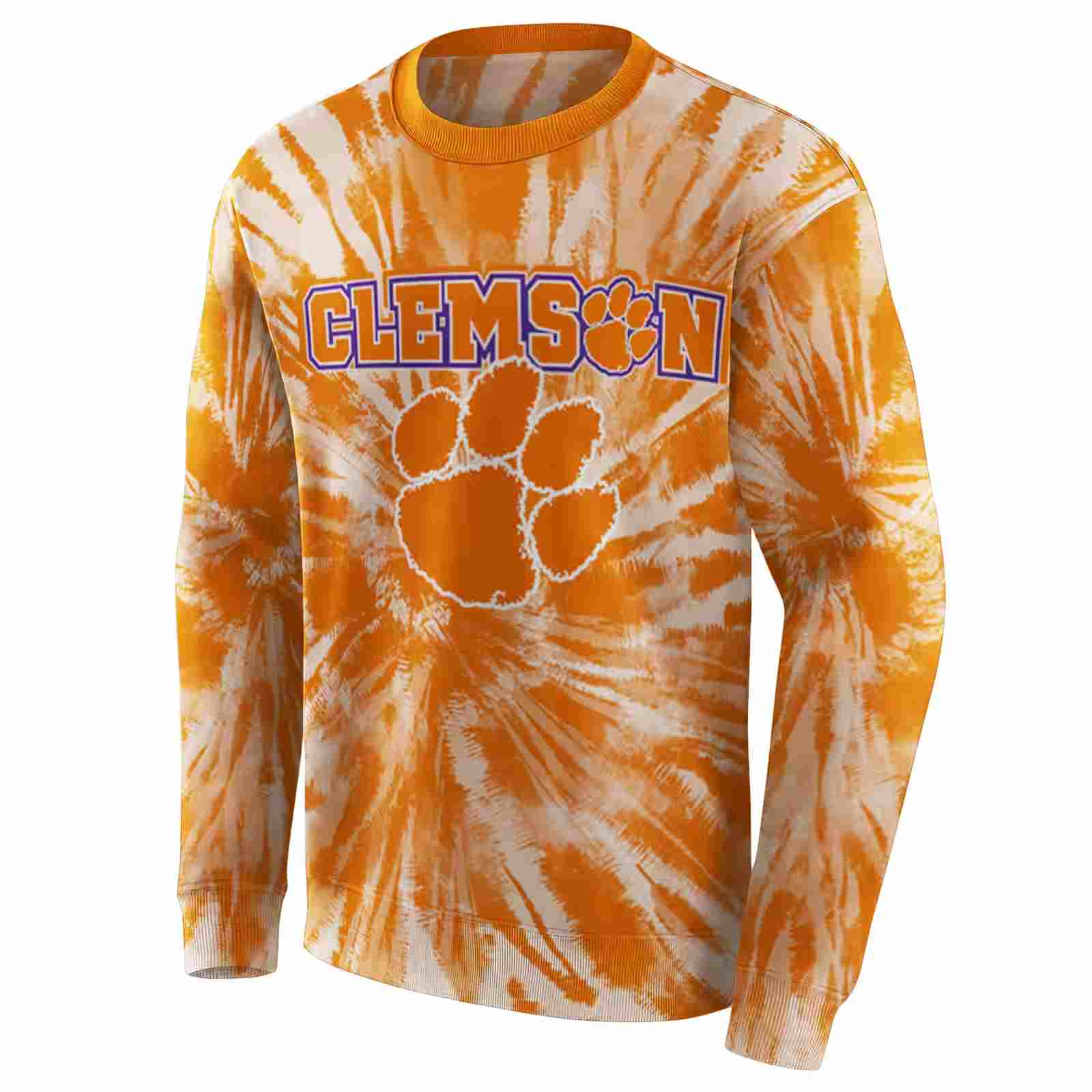 clemson tigers tie dye pattern orange hoodie new arrival