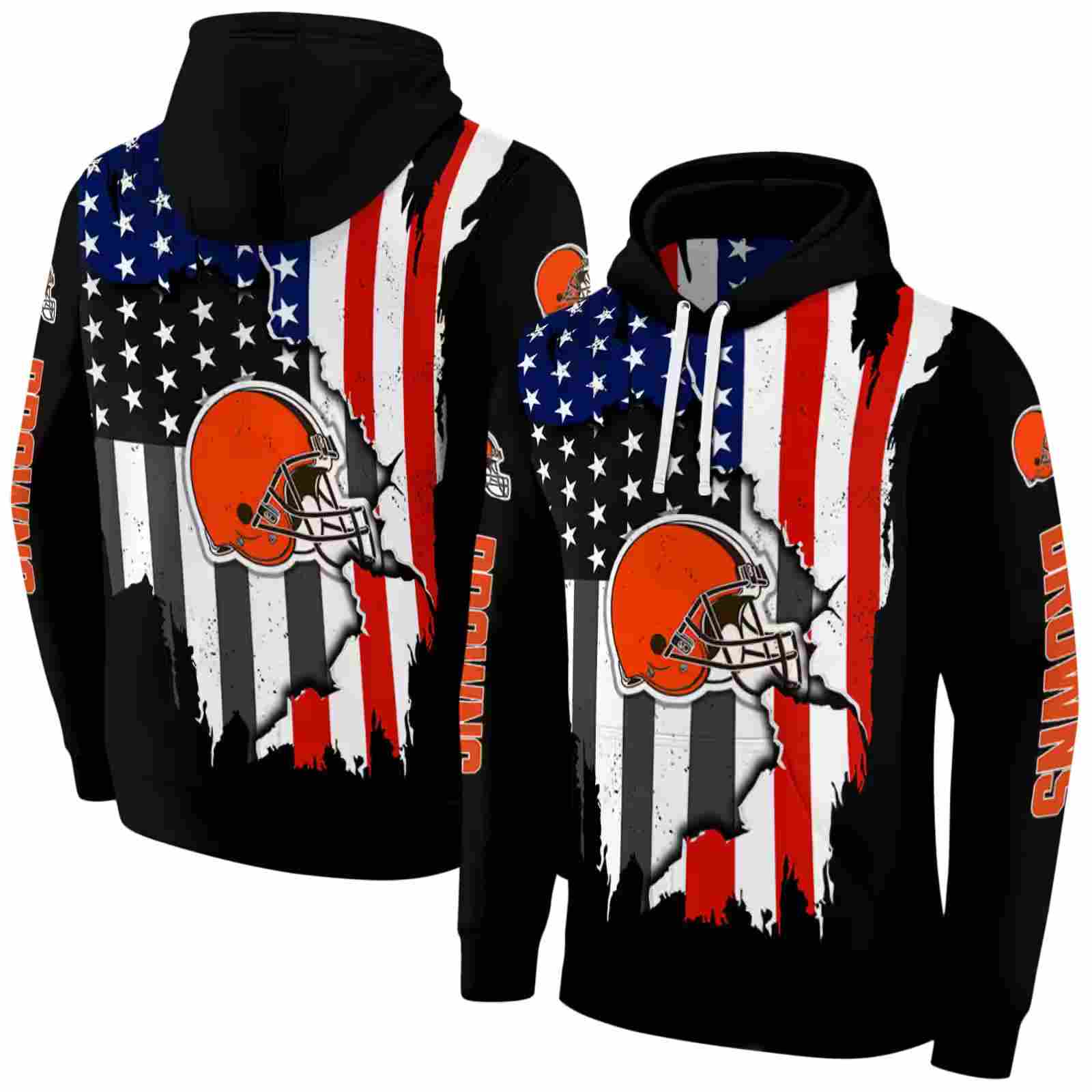 cleveland browns american pride black hoodie fashion forward