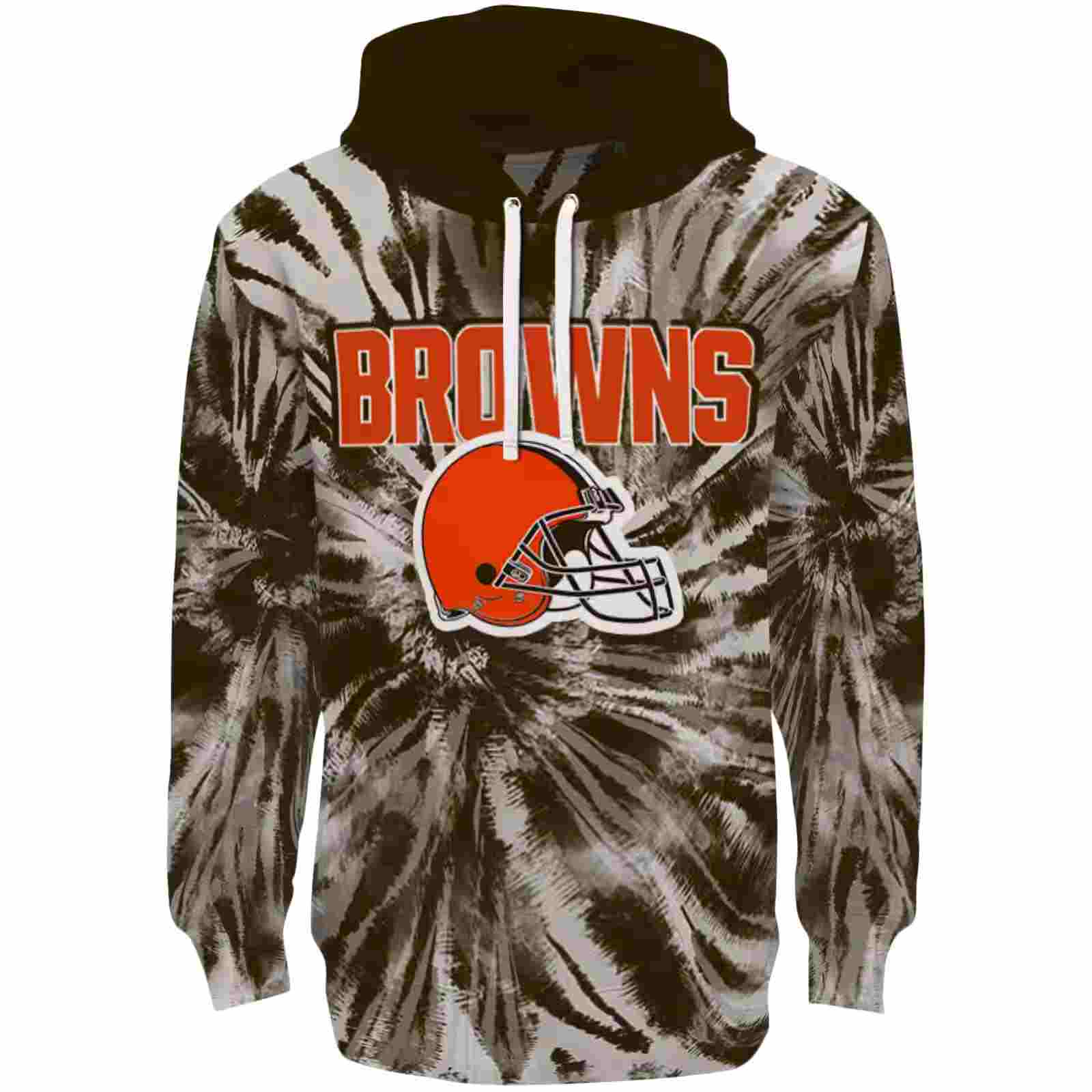 Cleveland Browns Tie Dye Pattern Brown Hoodie