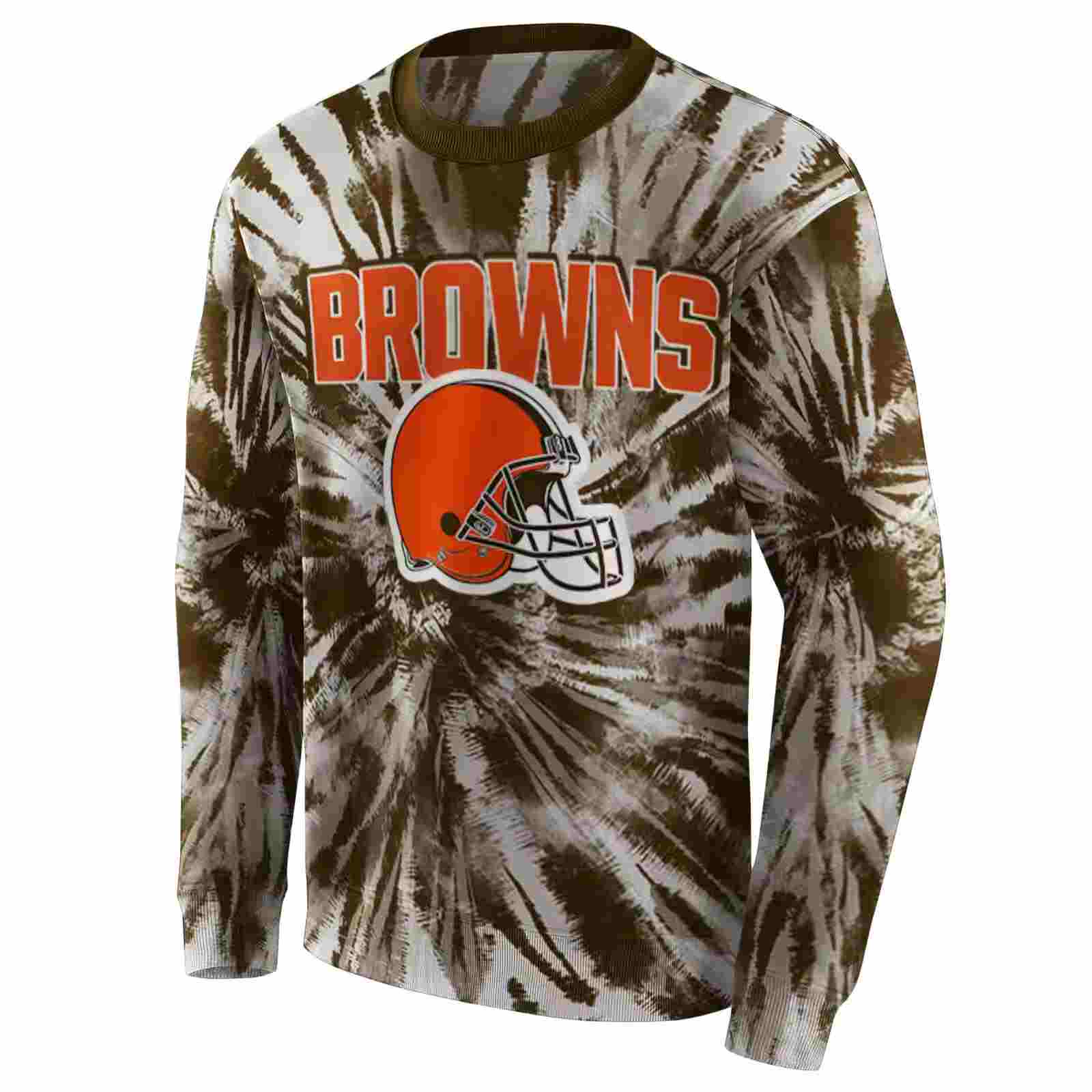 cleveland browns tie dye pattern brown hoodie new arrival