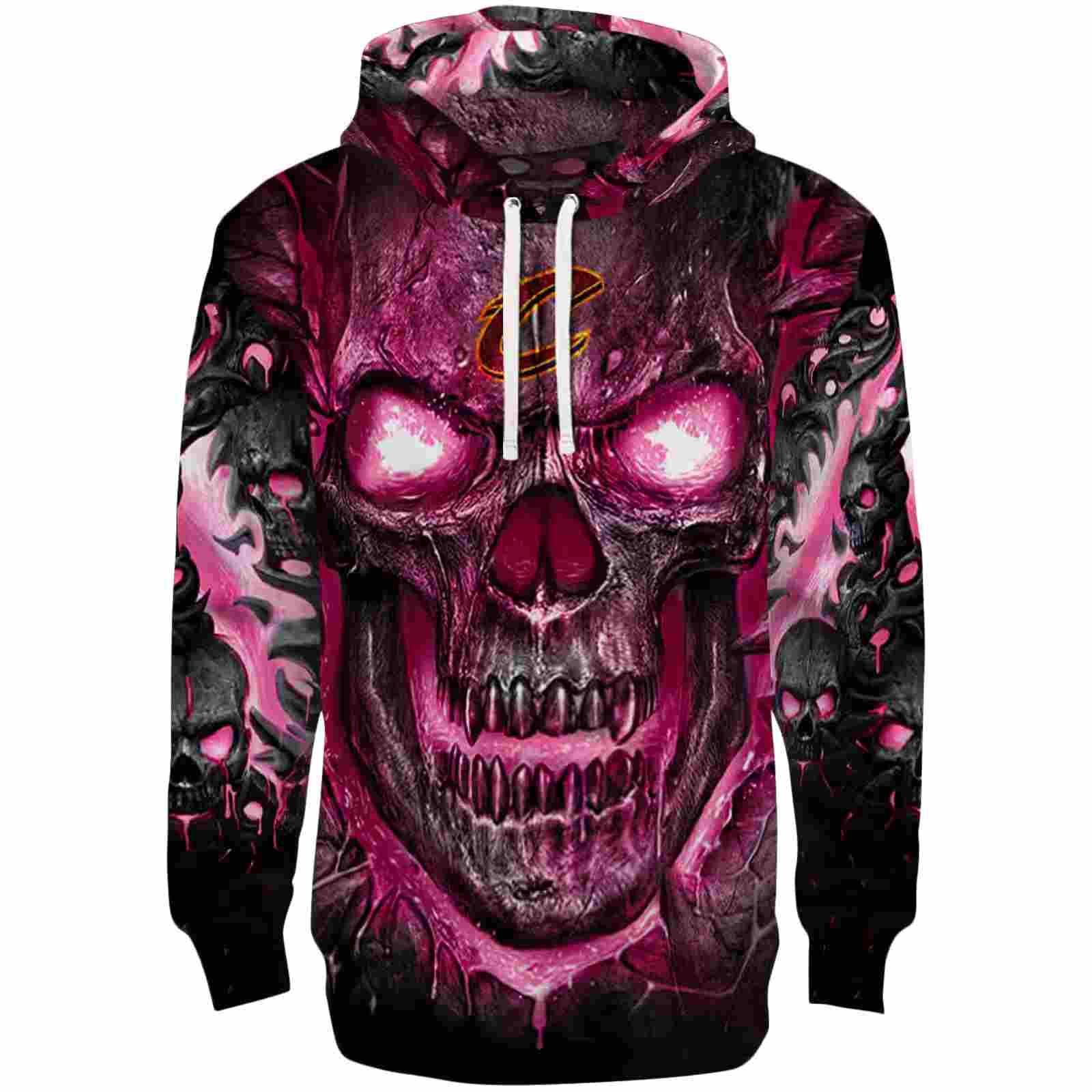 Cleveland Cavaliers Demonic Skull Wine Black Hoodie