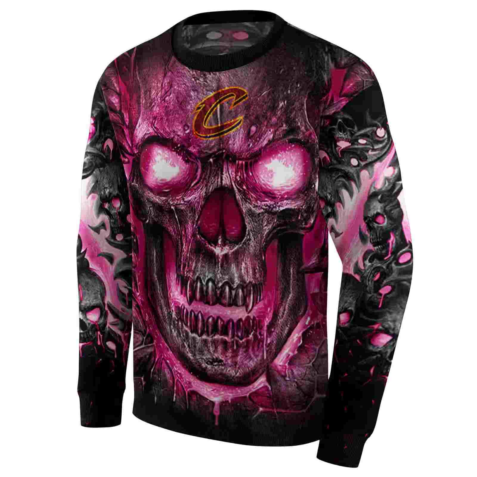 cleveland cavaliers demonic skull wine black hoodie new arrival