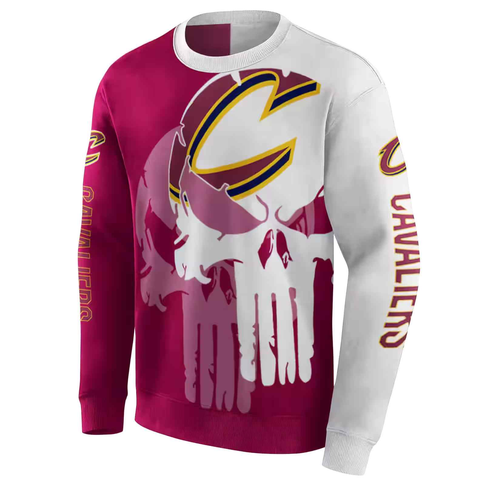 cleveland cavaliers graphic punisher wine white hoodie new arrival