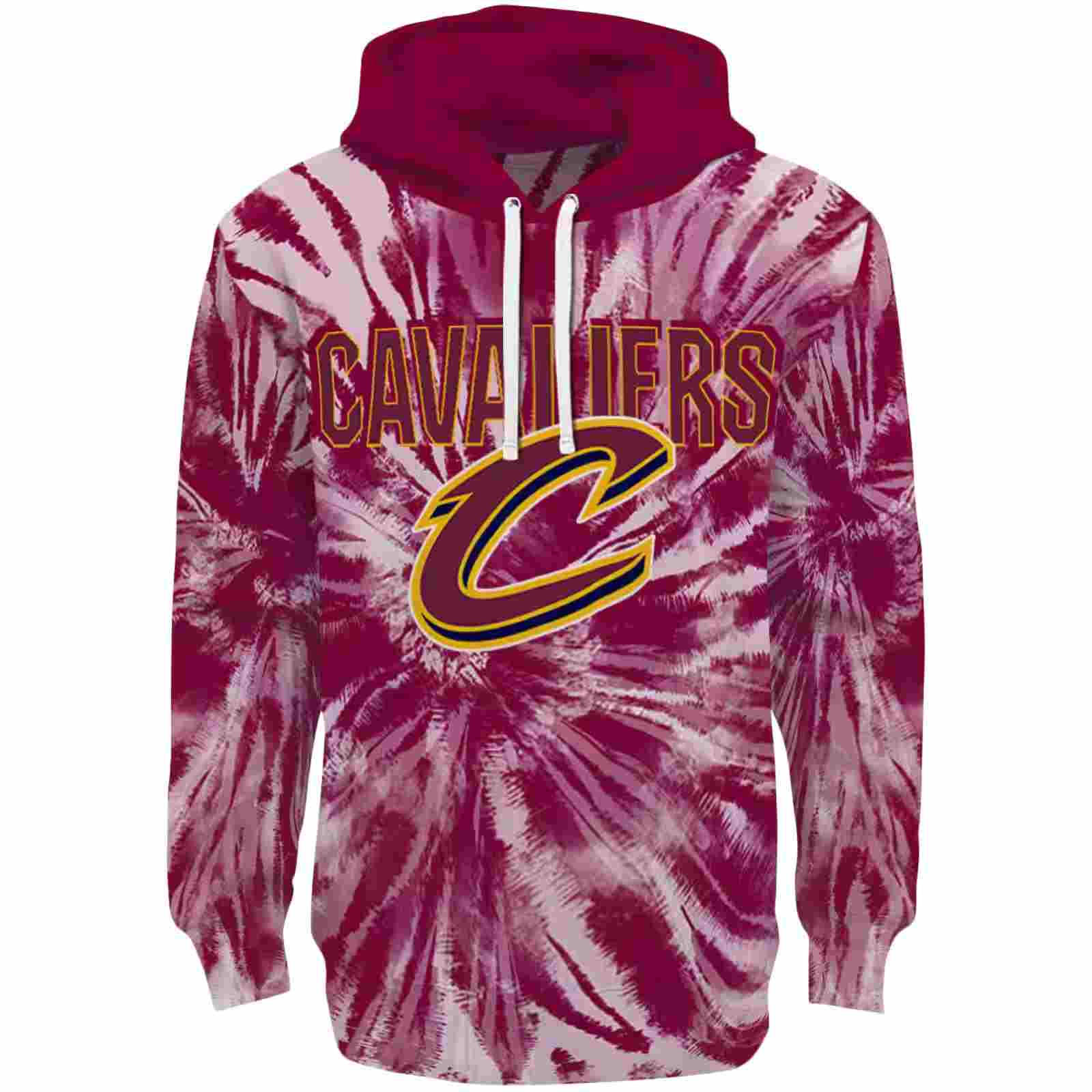 Cleveland Cavaliers Tie Dye Pattern Wine Hoodie