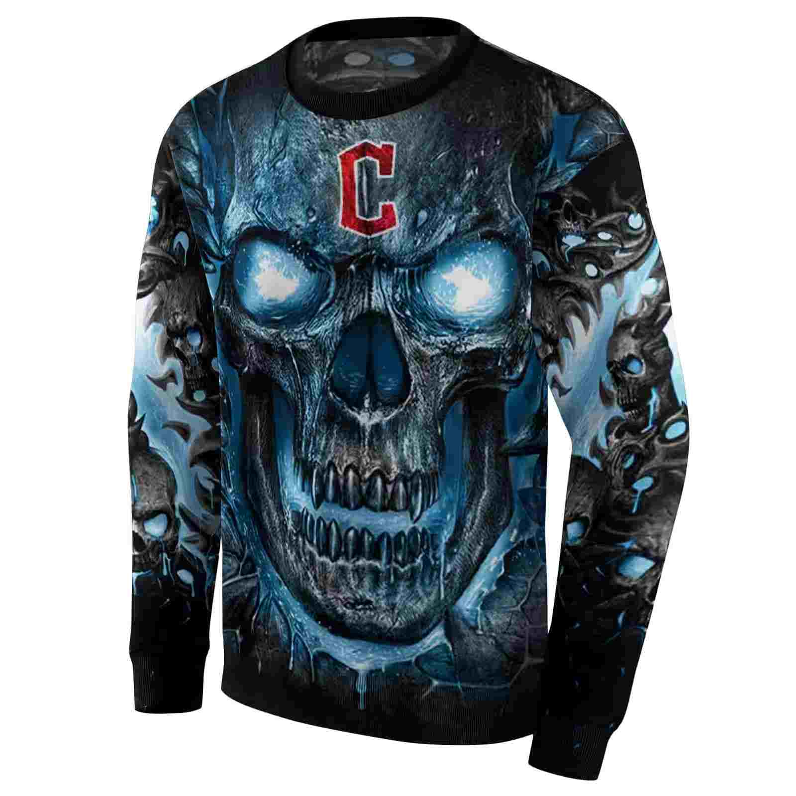 cleveland guardians demonic skull navy blue black hoodie new arrival