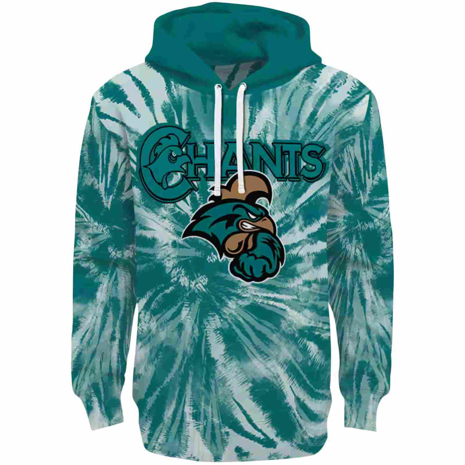 Coastal Carolina Chanticleers Tie Dye Pattern Green Hoodie
