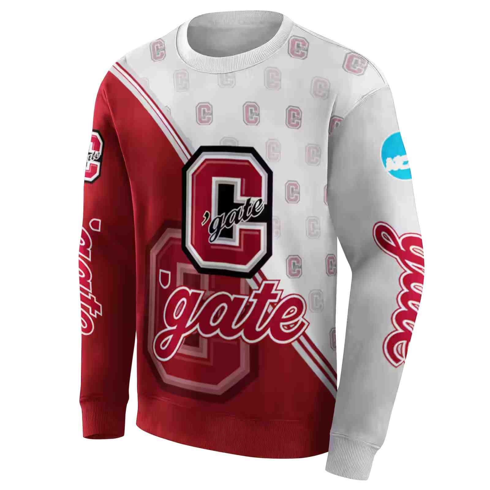 colgate raiders diagonal stripe maroon white hoodie new arrival