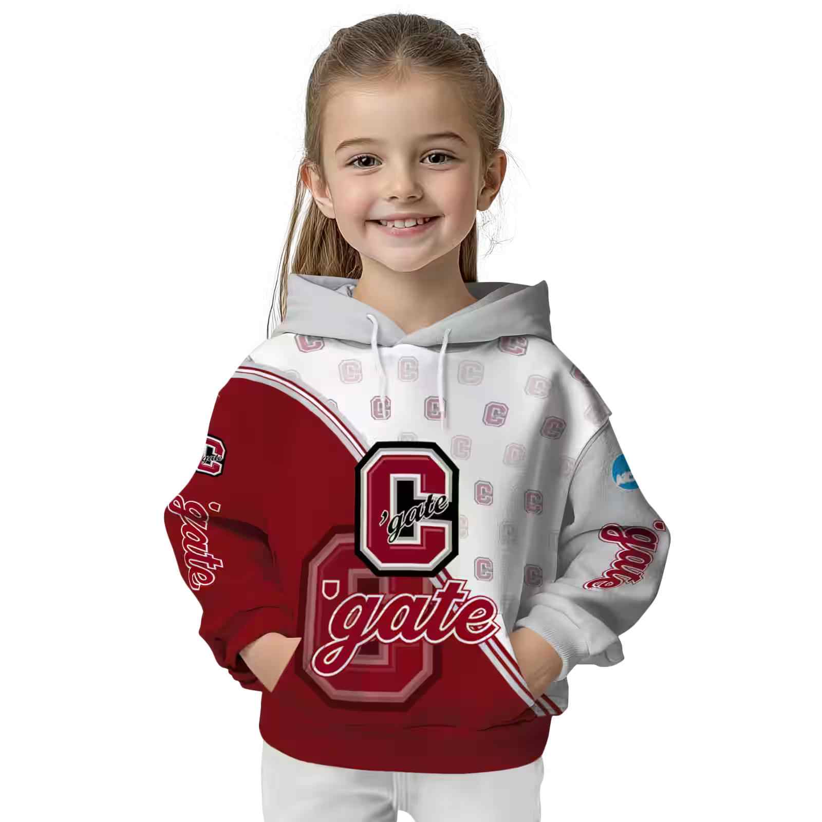 colgate raiders diagonal stripe maroon white hoodie top rated