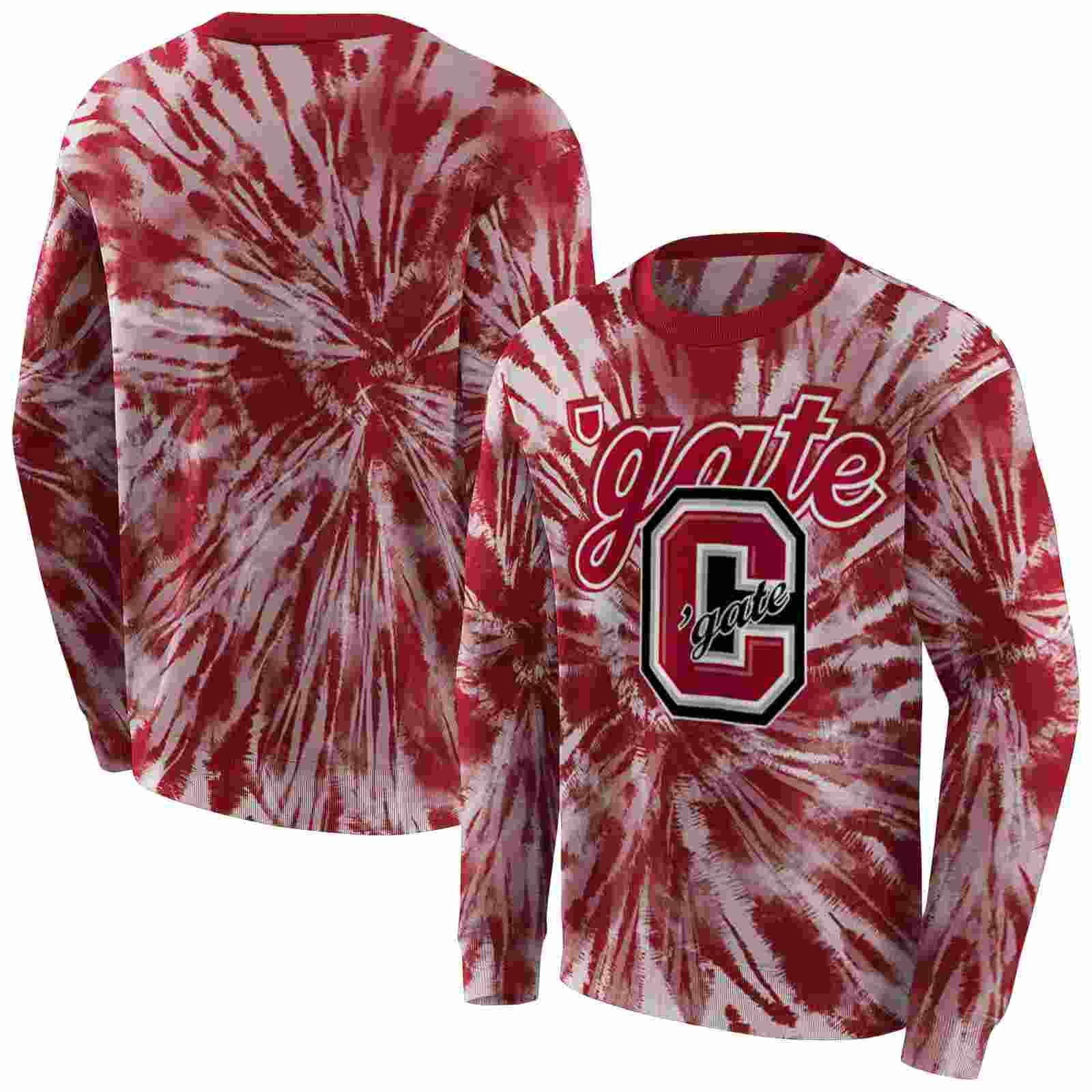 colgate raiders tie dye pattern maroon hoodie premium grade