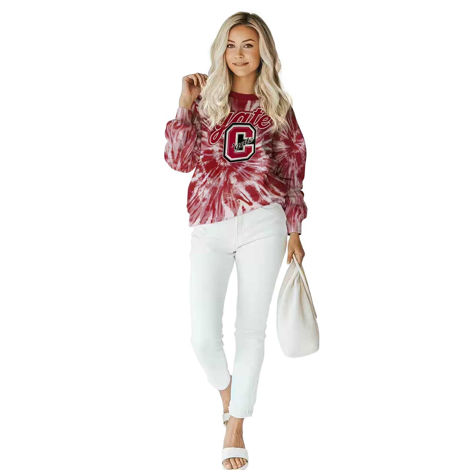 colgate raiders tie dye pattern maroon hoodie trendy