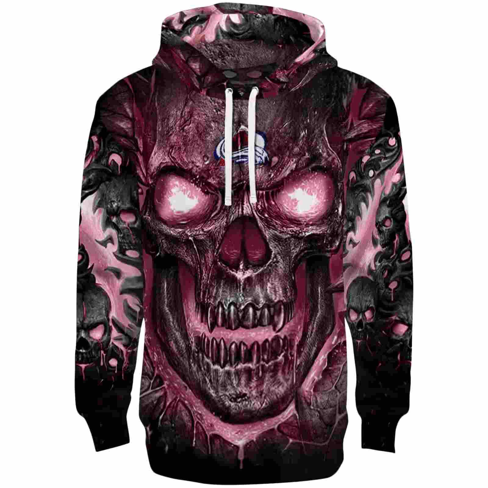 Colorado Avalanche Demonic Skull Burgundy Black Hoodie