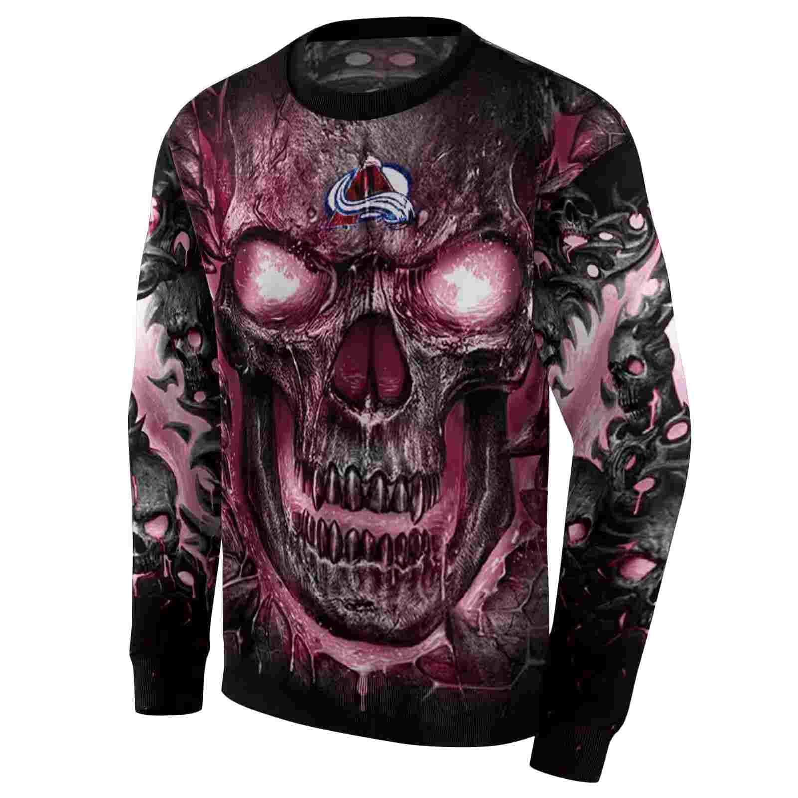 colorado avalanche demonic skull burgundy black hoodie new arrival