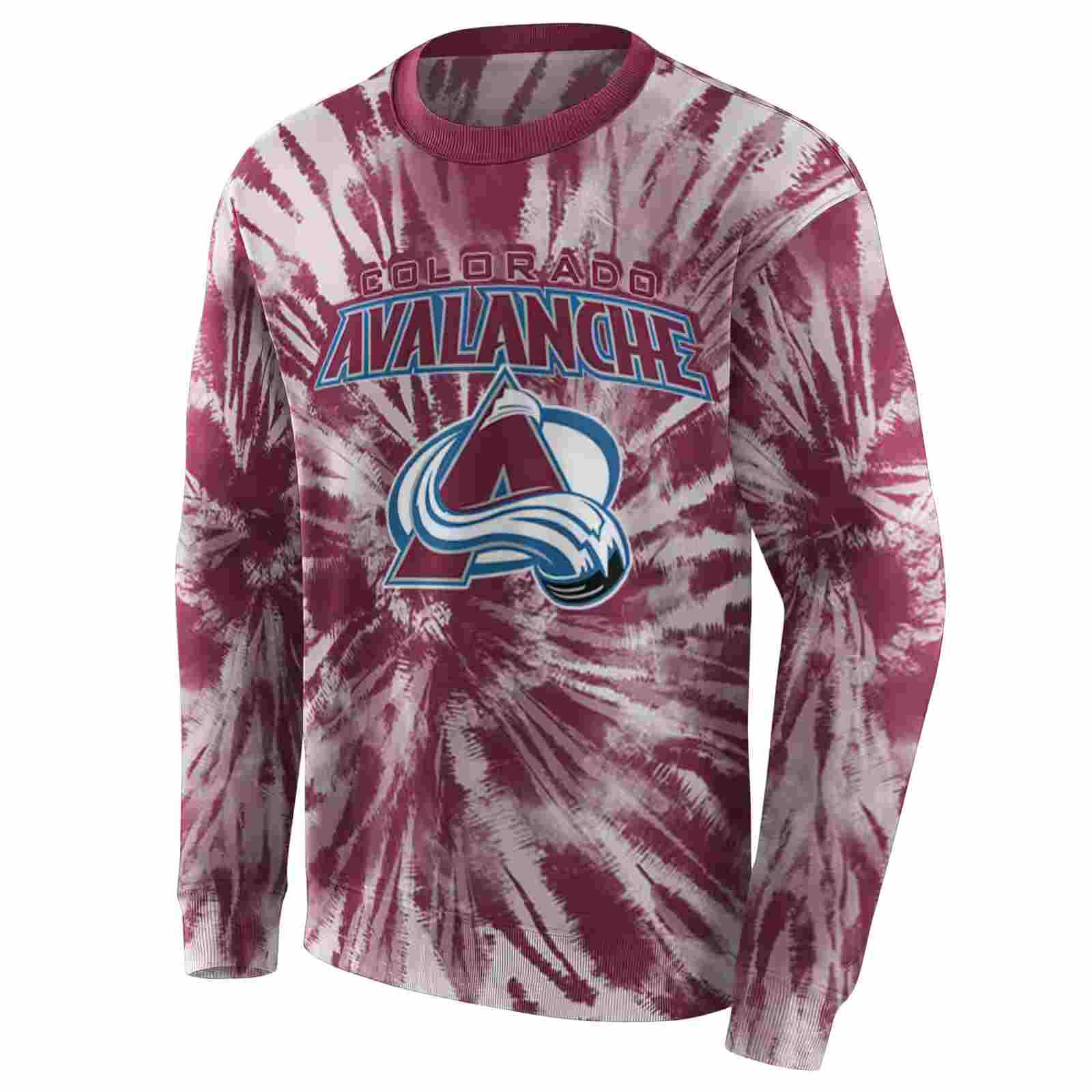 colorado avalanche tie dye pattern burgundy hoodie new arrival