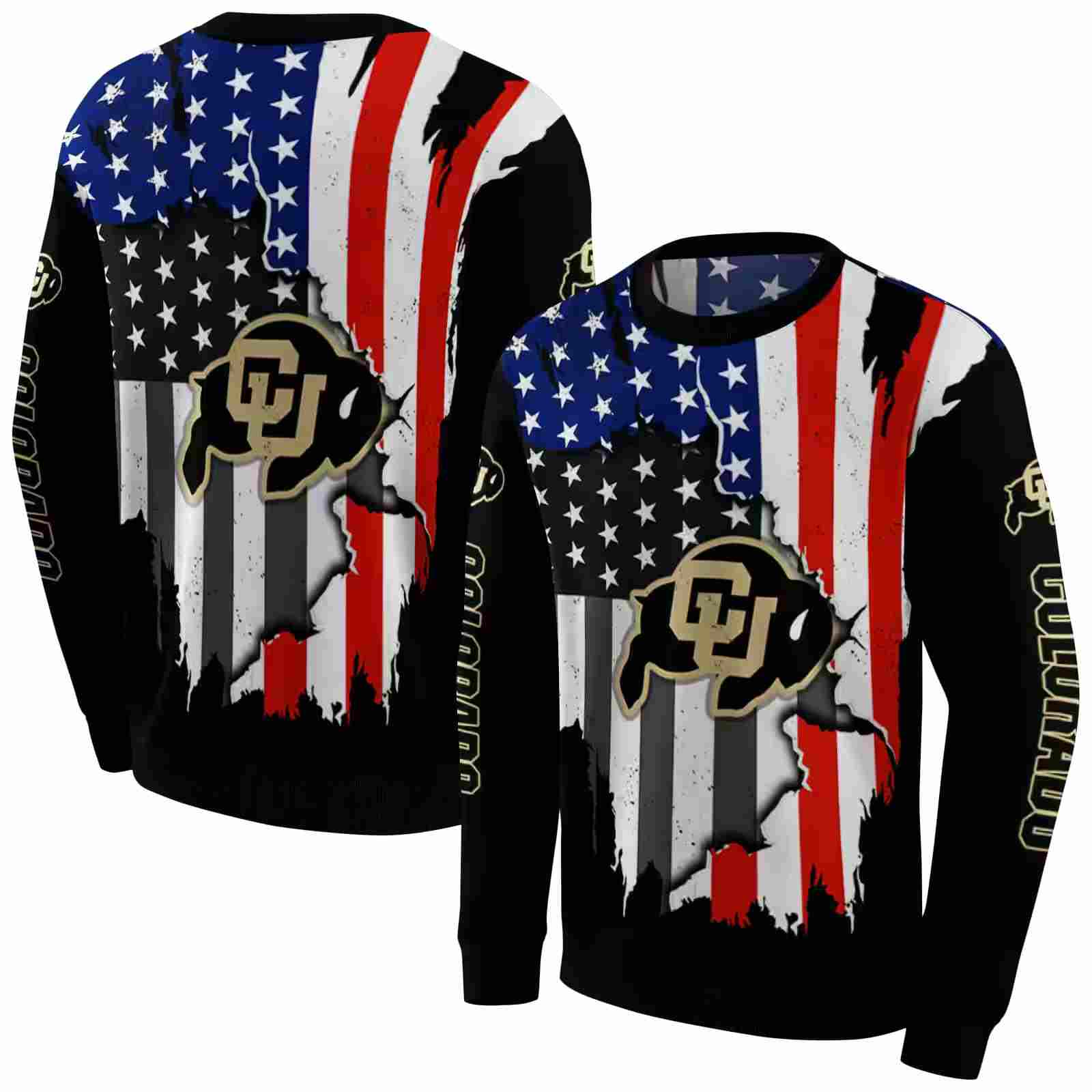 colorado buffaloes american pride black hoodie premium grade