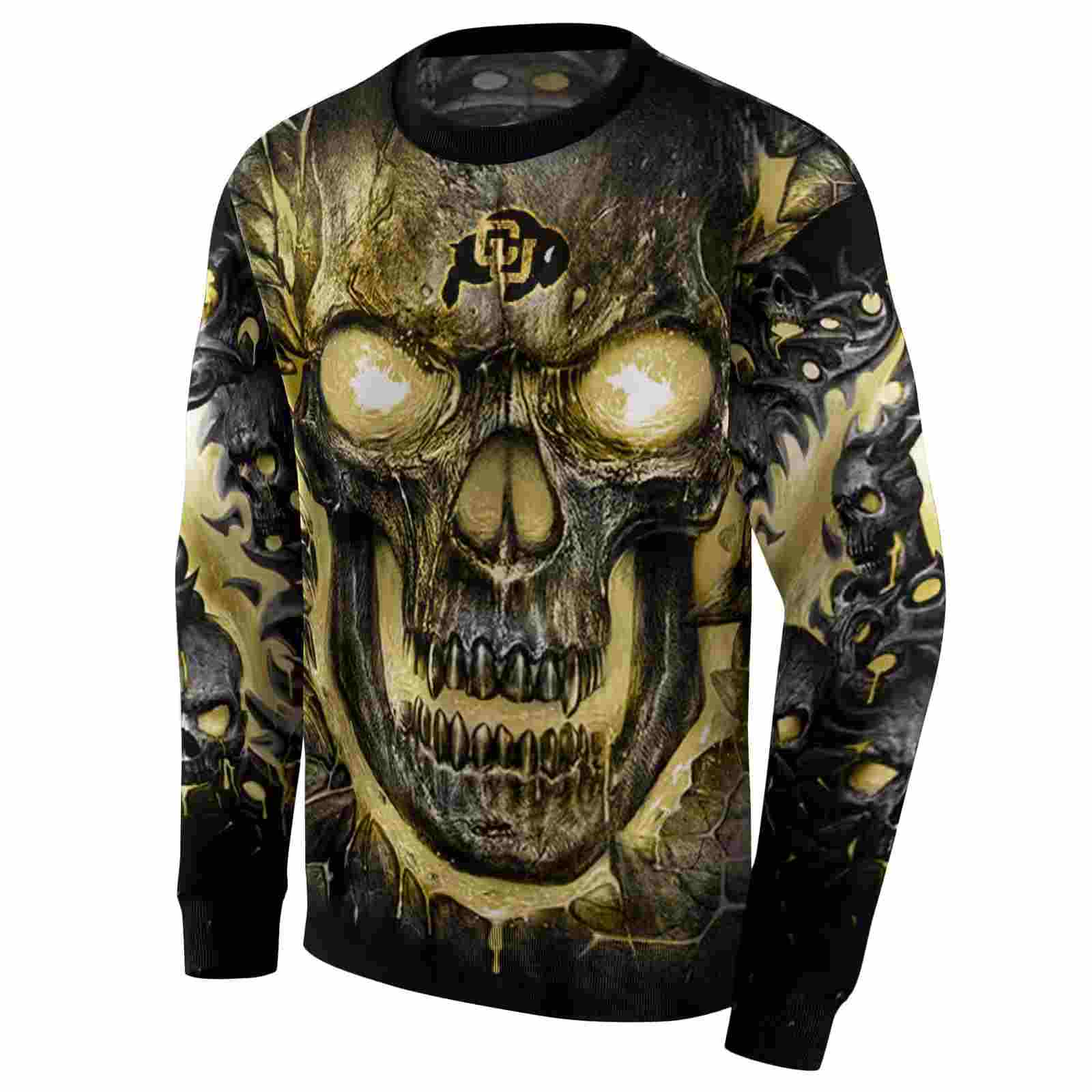 colorado buffaloes demonic skull gold black hoodie new arrival