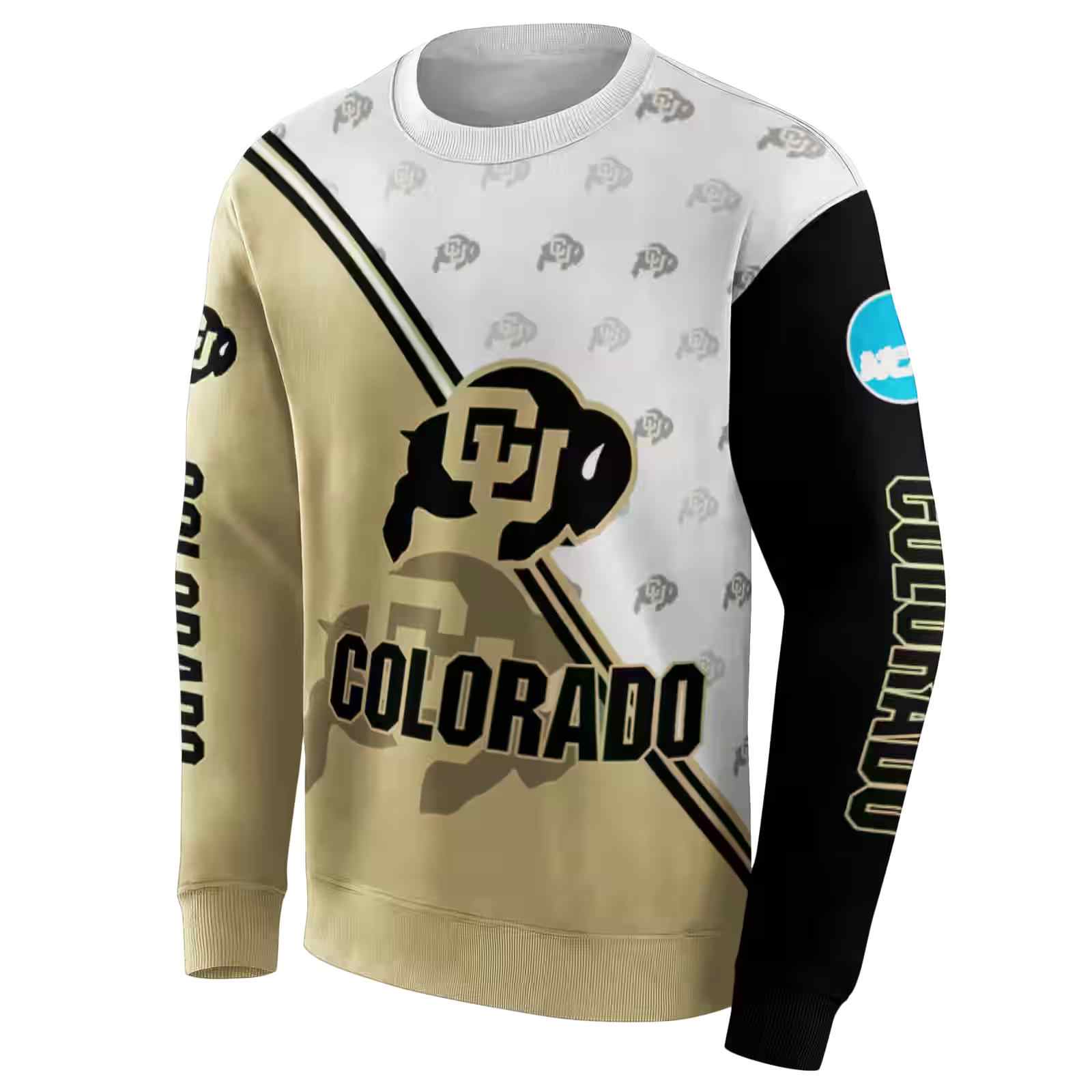 colorado buffaloes diagonal stripe gold white hoodie new arrival