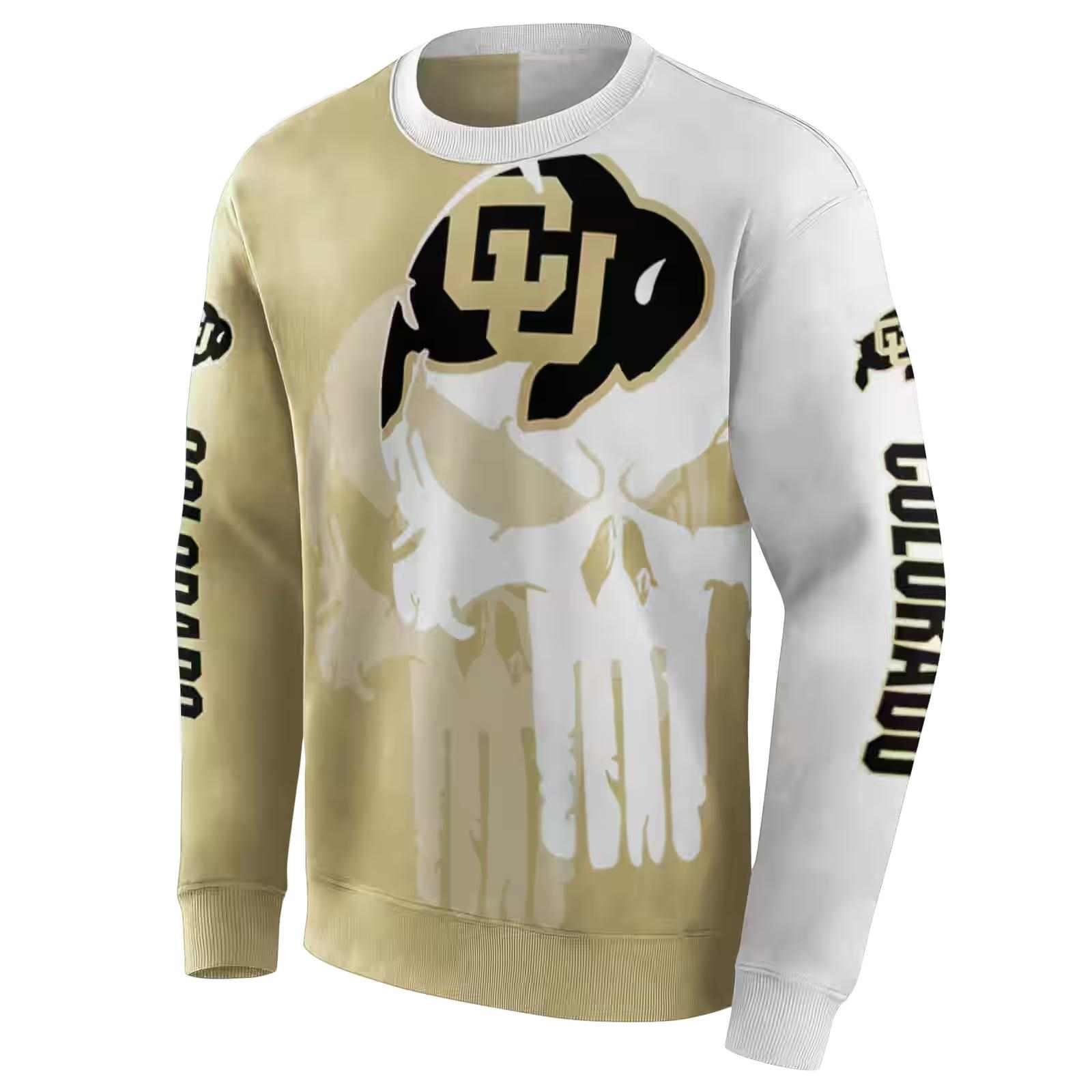 colorado buffaloes graphic punisher gold white hoodie new arrival