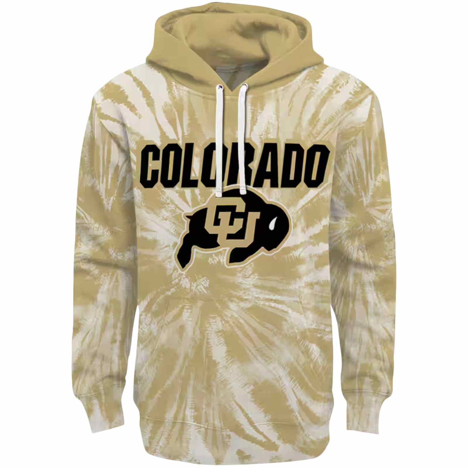 Colorado Buffaloes Tie Dye Pattern Gold Hoodie