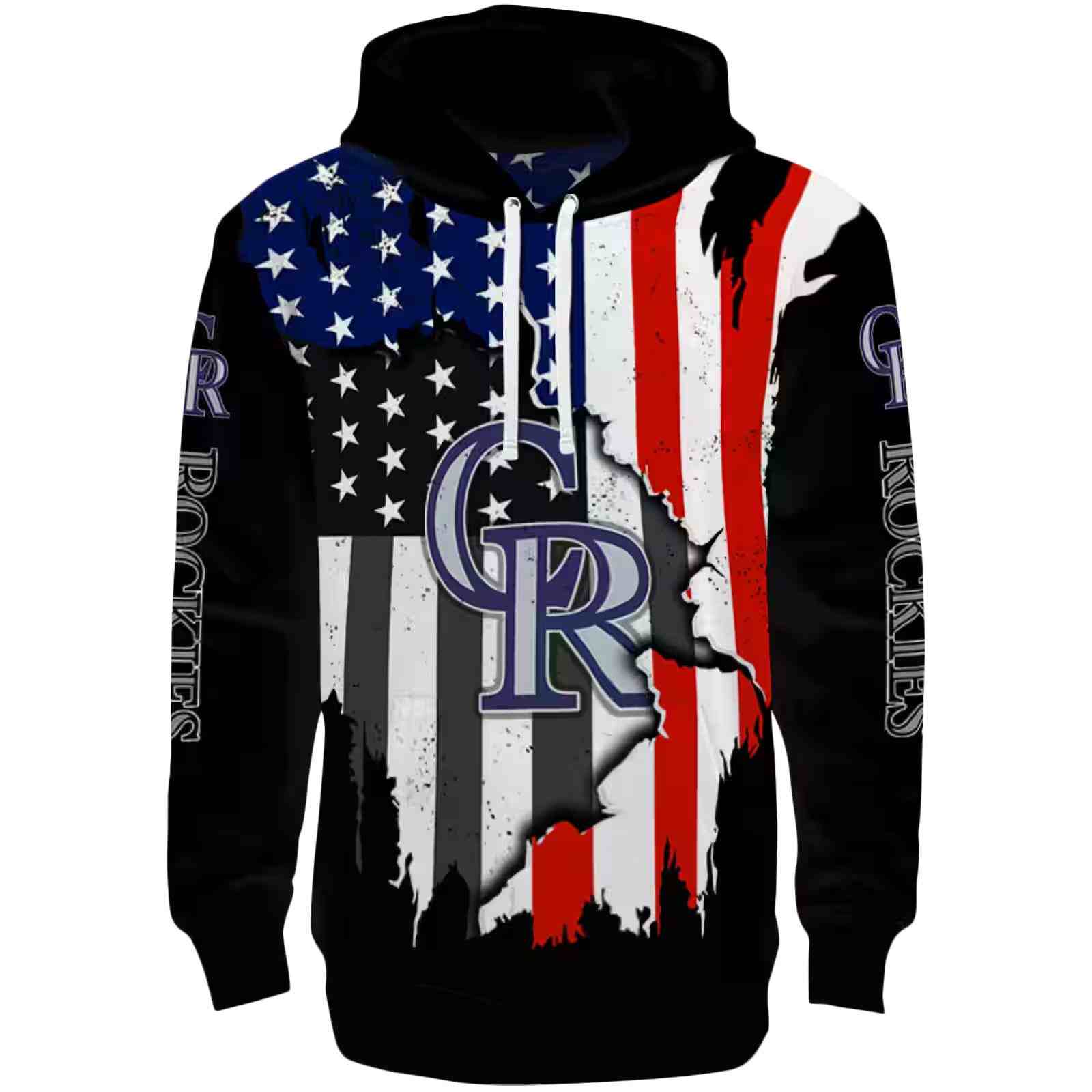 Colorado Rockies American Pride Black Hoodie