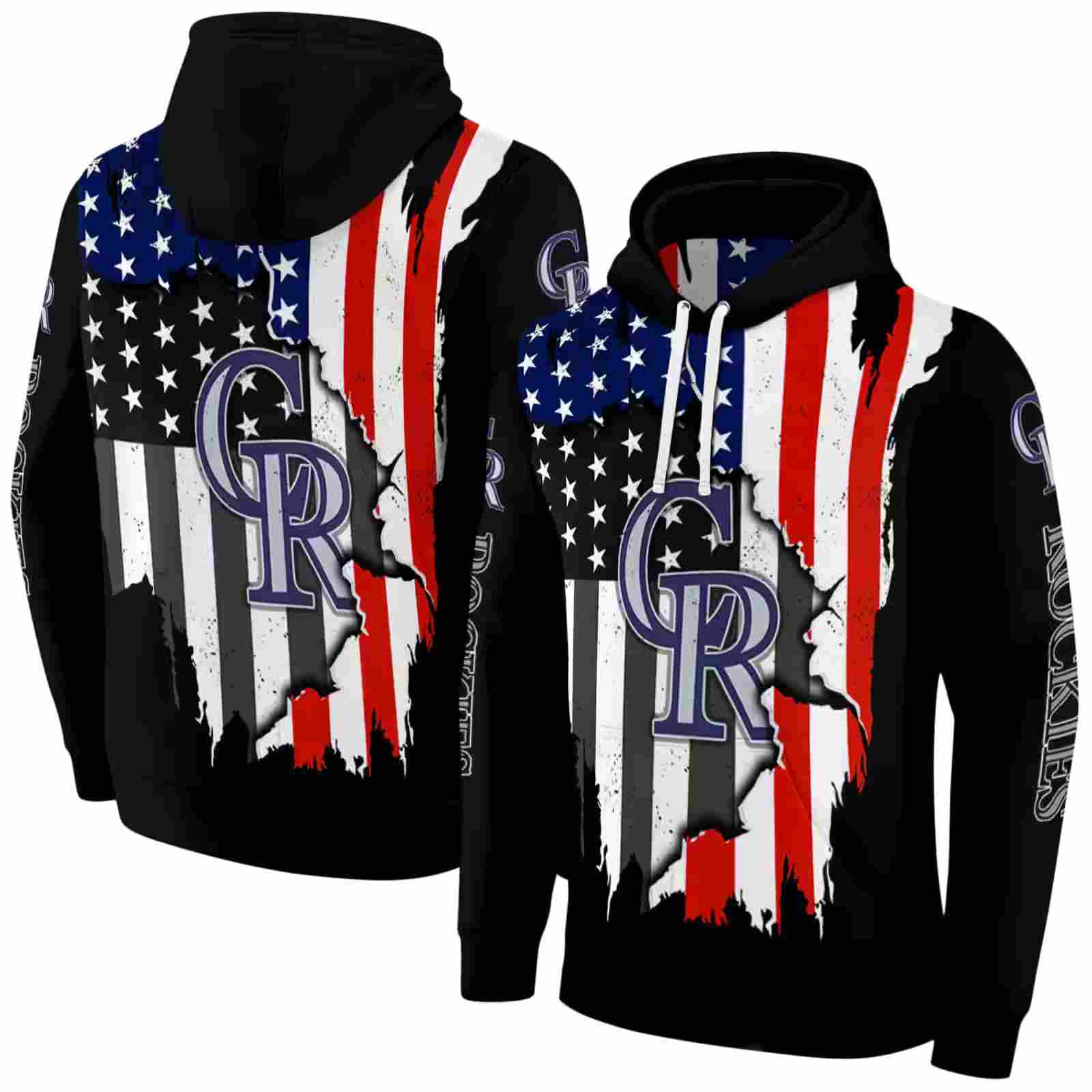 colorado rockies american pride black hoodie fashion forward