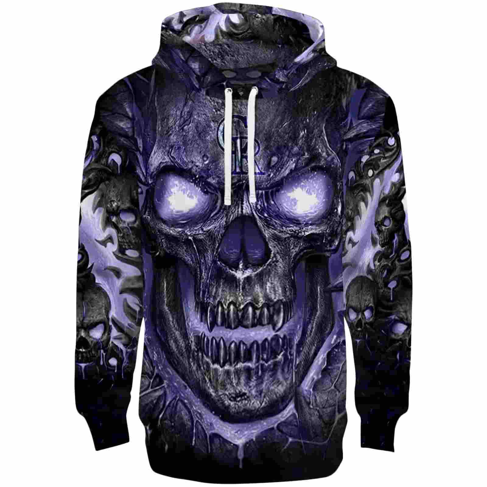 Colorado Rockies Demonic Skull Blue Black Hoodie