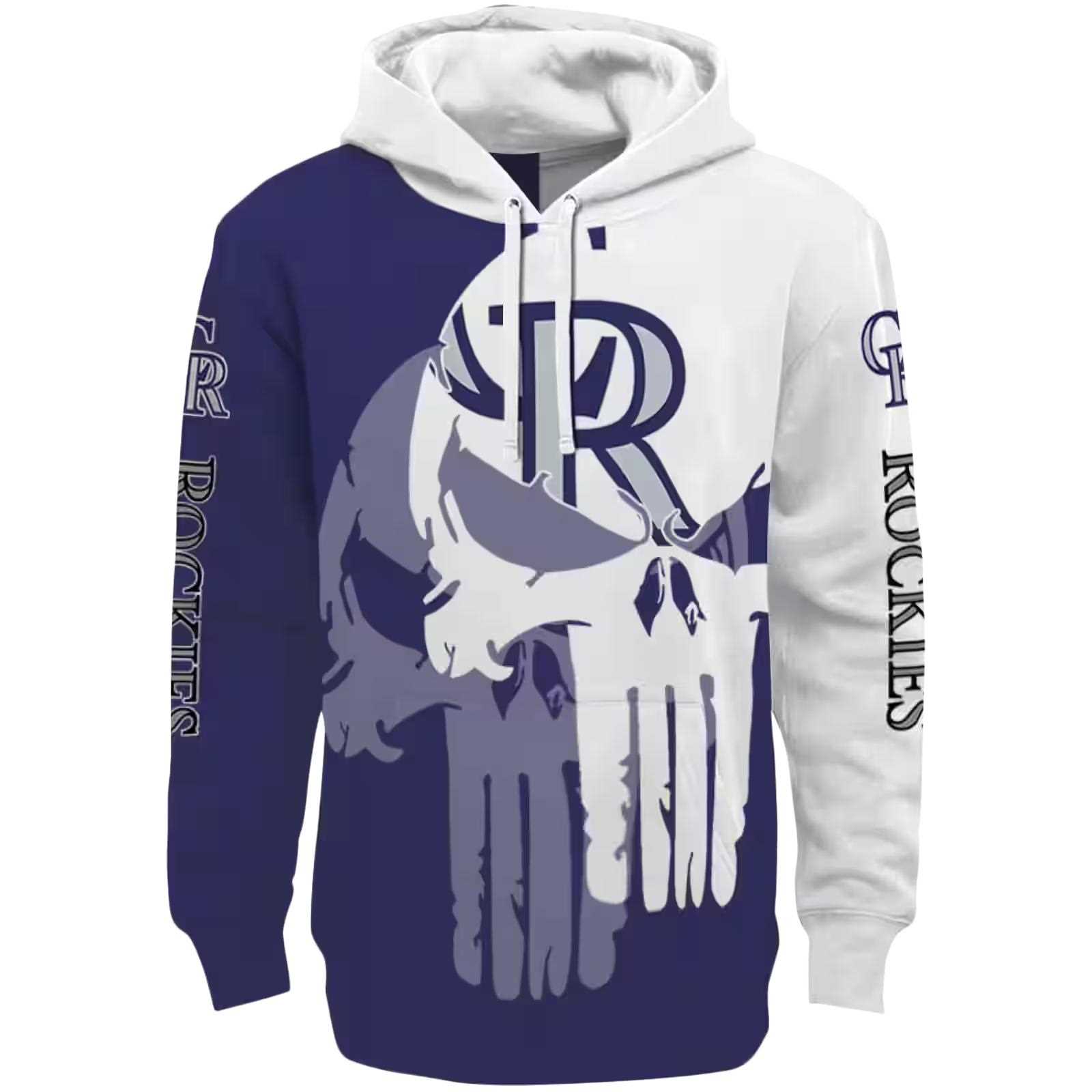 Colorado Rockies Graphic Punisher Blue White Hoodie