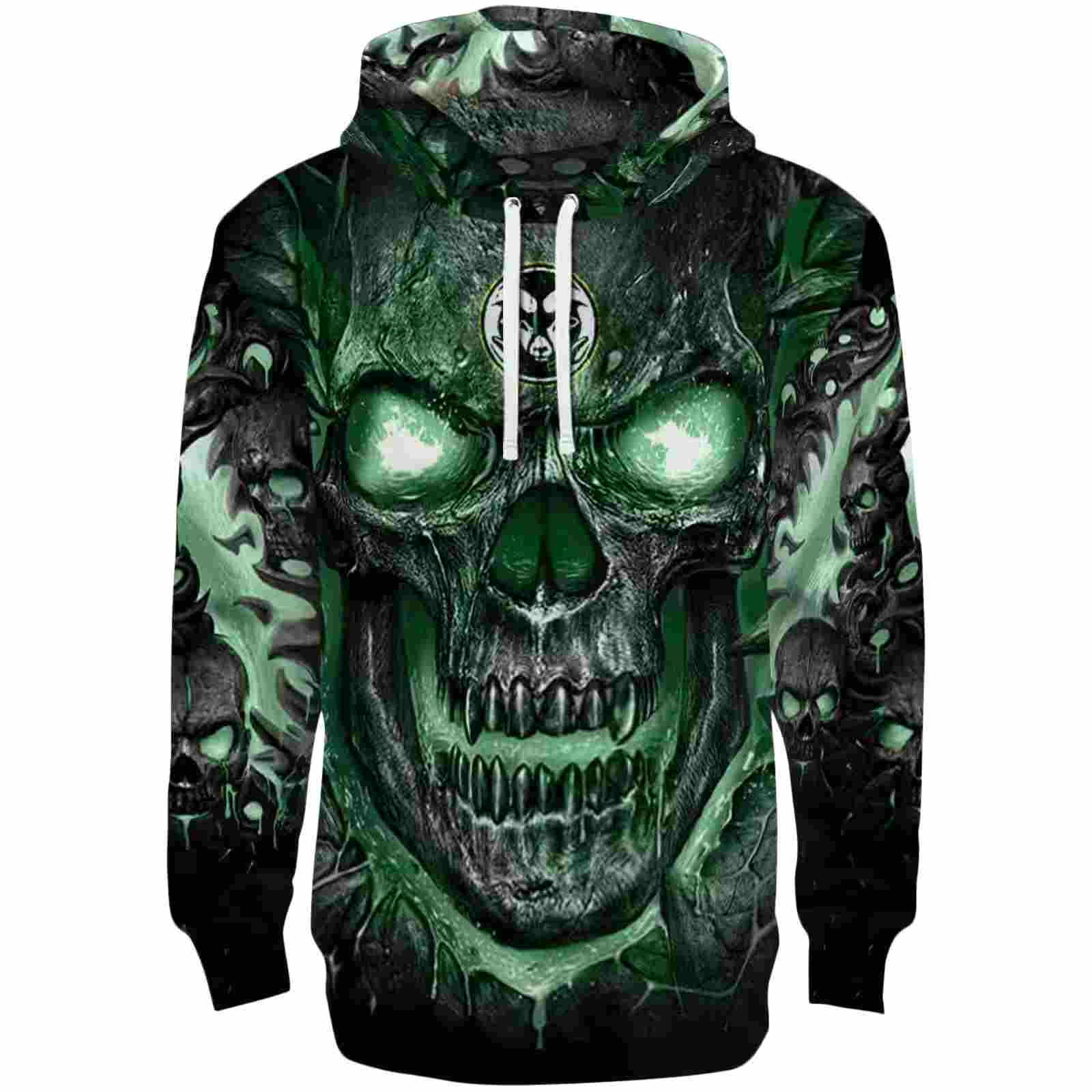 Colorado State Rams Demonic Skull Green Black Hoodie