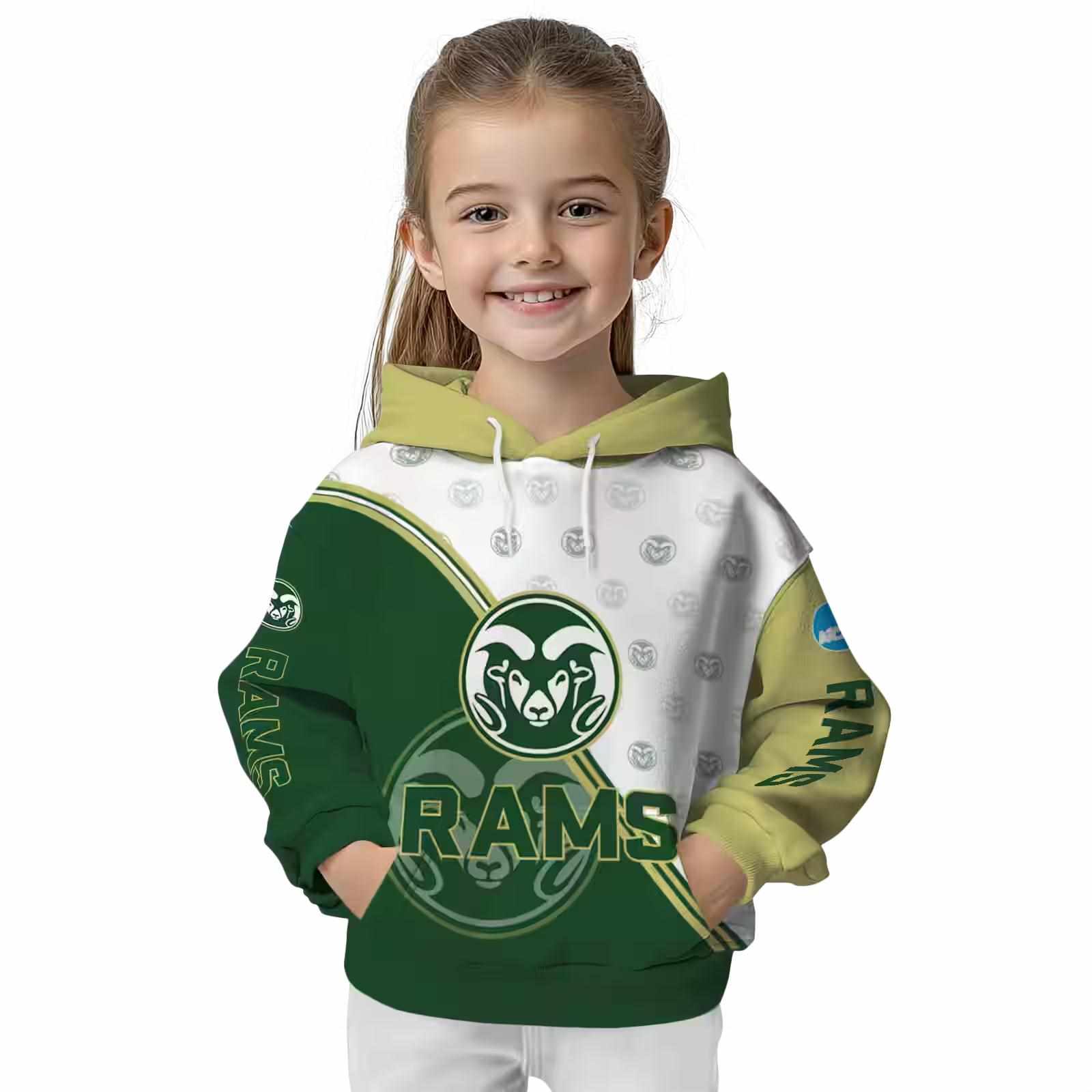 colorado state rams diagonal stripe green white hoodie top rated