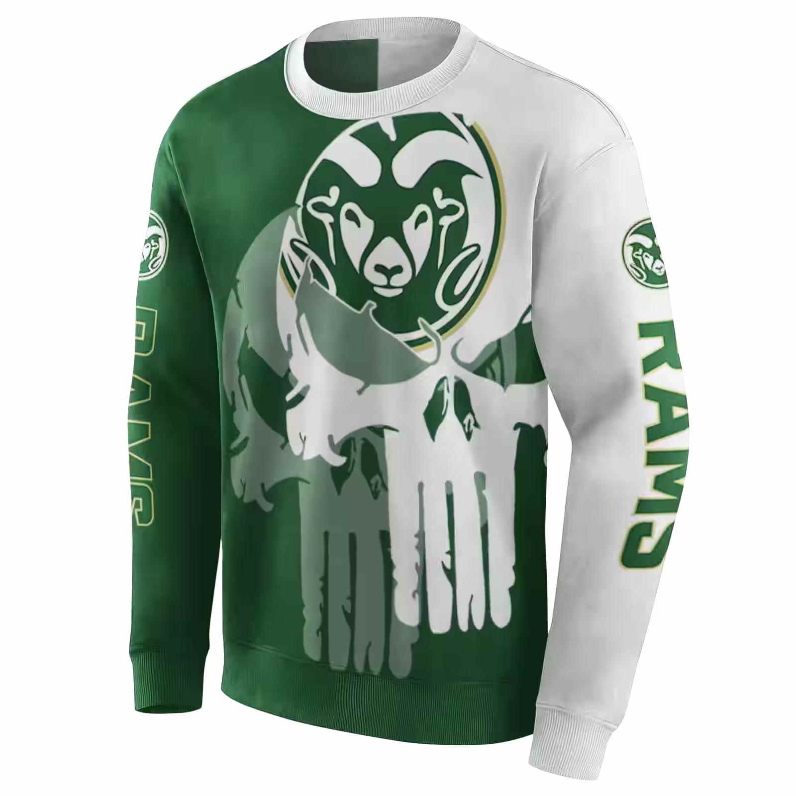 colorado state rams graphic punisher green white hoodie new arrival