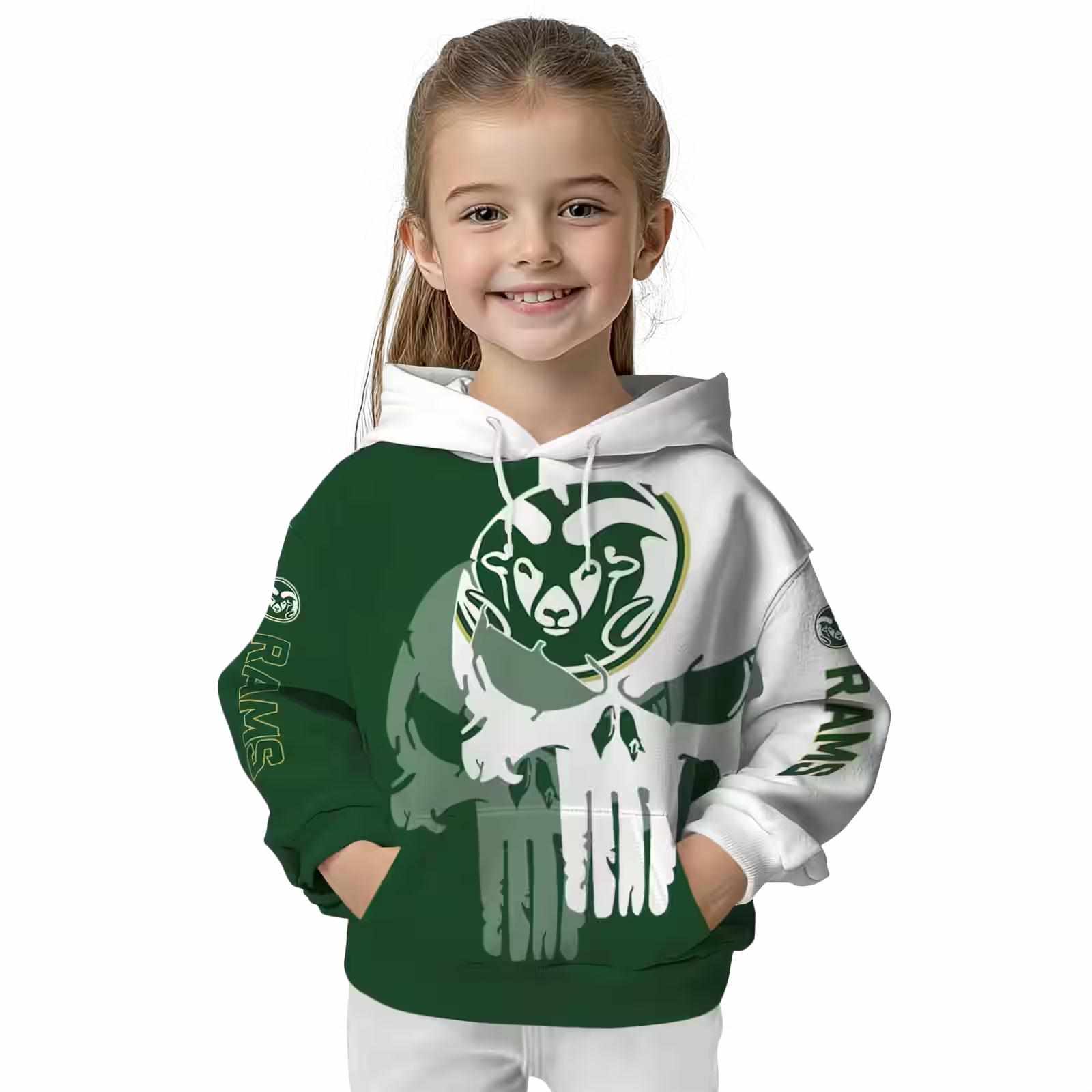 colorado state rams graphic punisher green white hoodie top rated