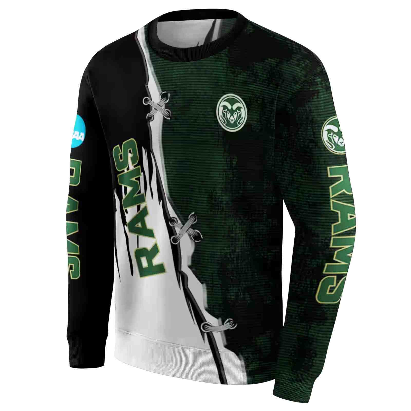 colorado state rams ripped pattern green black white hoodie new arrival