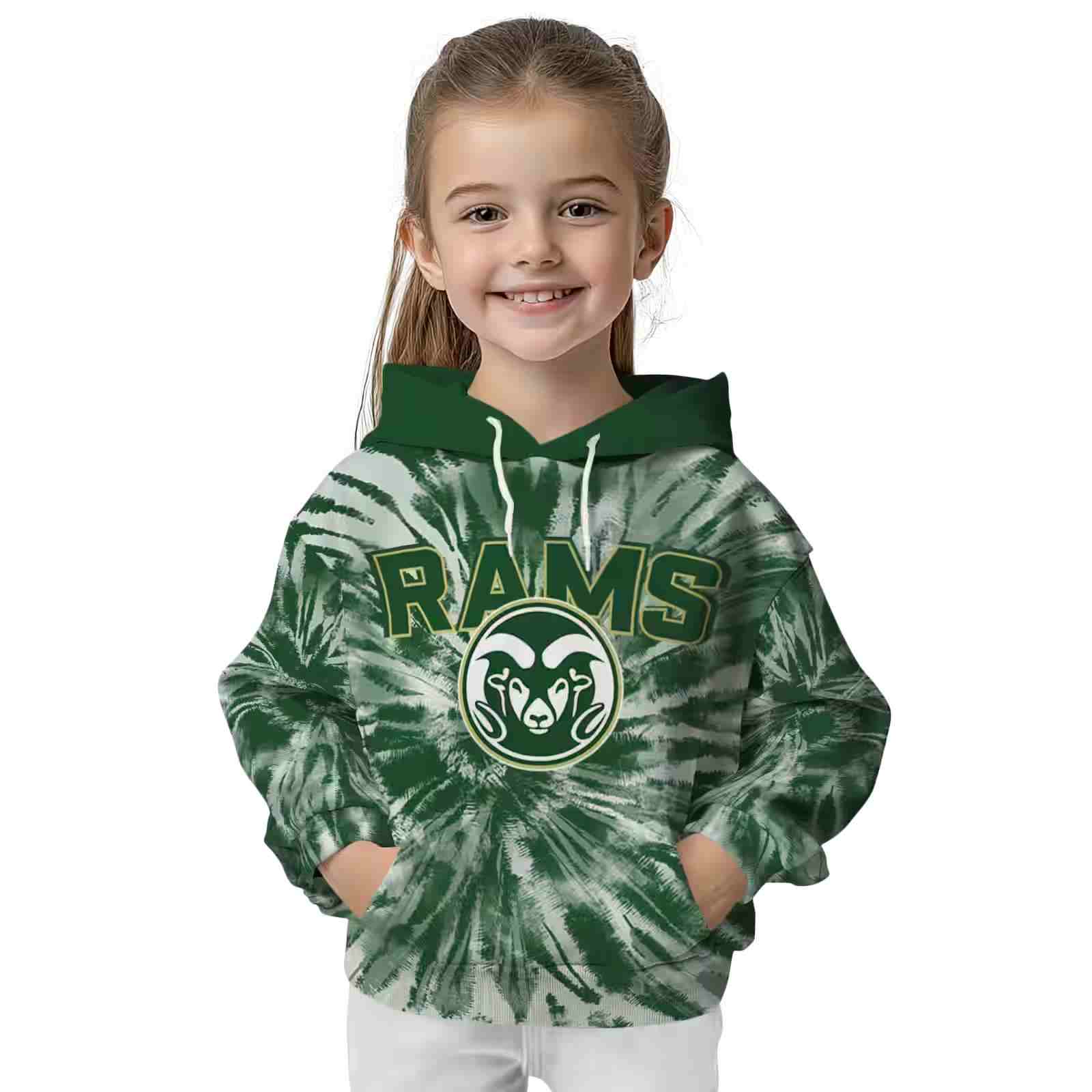 colorado state rams tie dye pattern green hoodie top rated