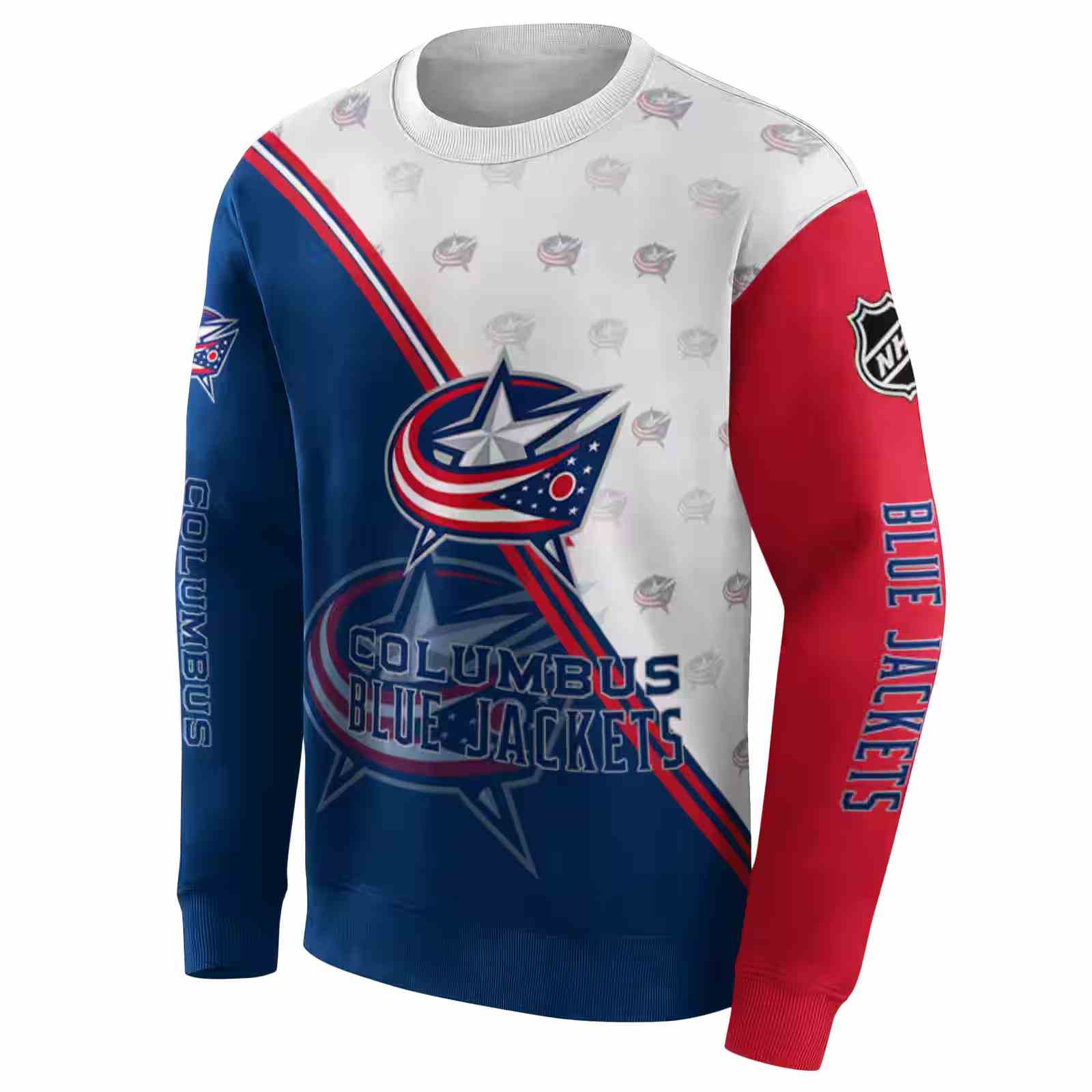 columbus blue jackets diagonal stripe navy blue white hoodie new arrival