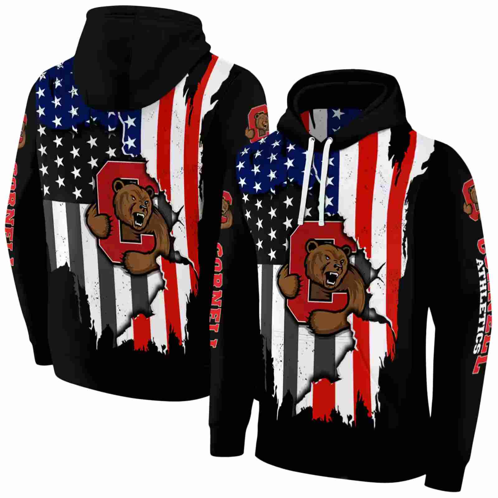 cornell big red american pride black hoodie fashion forward