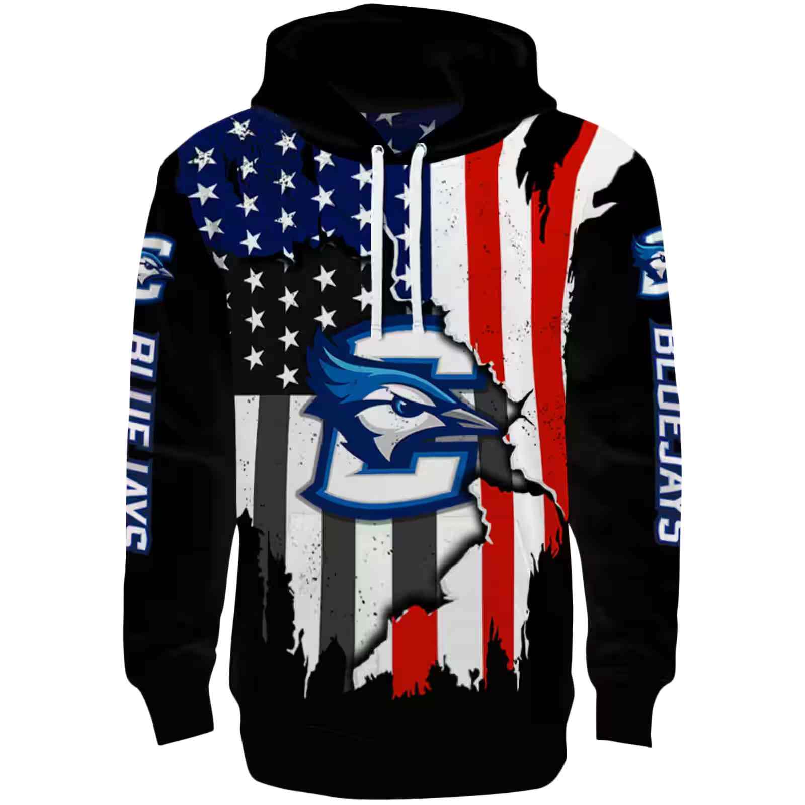 Creighton Bluejays American Pride Black Hoodie