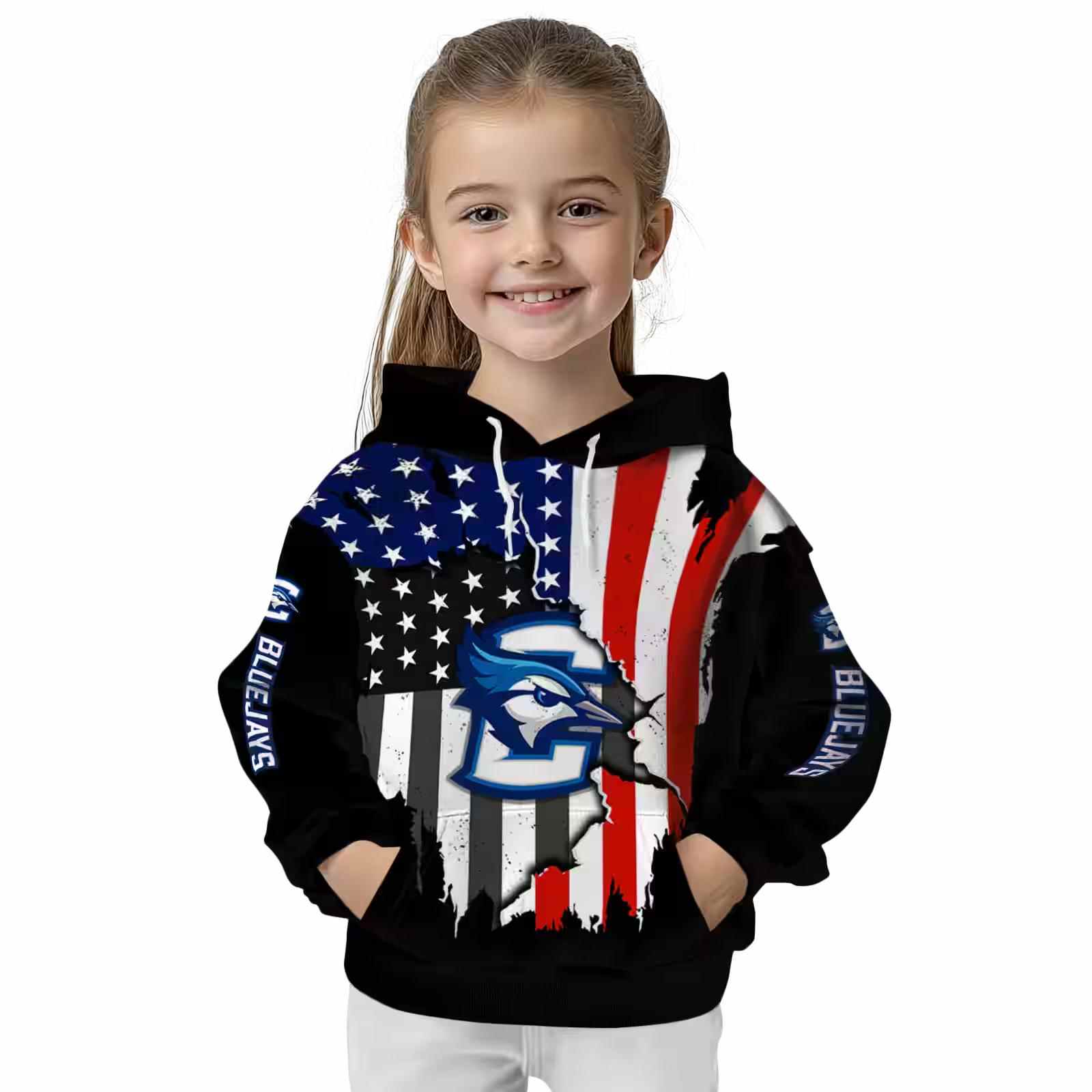 creighton bluejays american pride black hoodie top rated