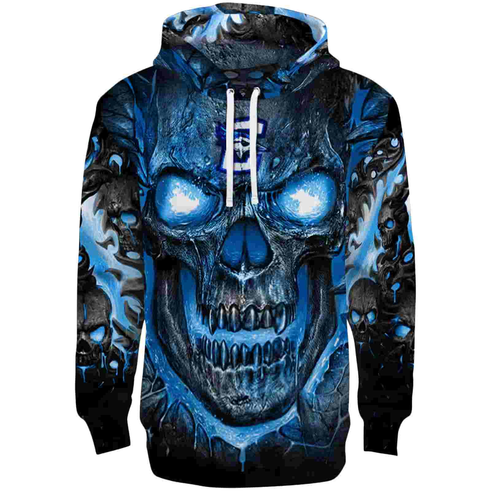 Creighton Bluejays Demonic Skull Blue Black Hoodie