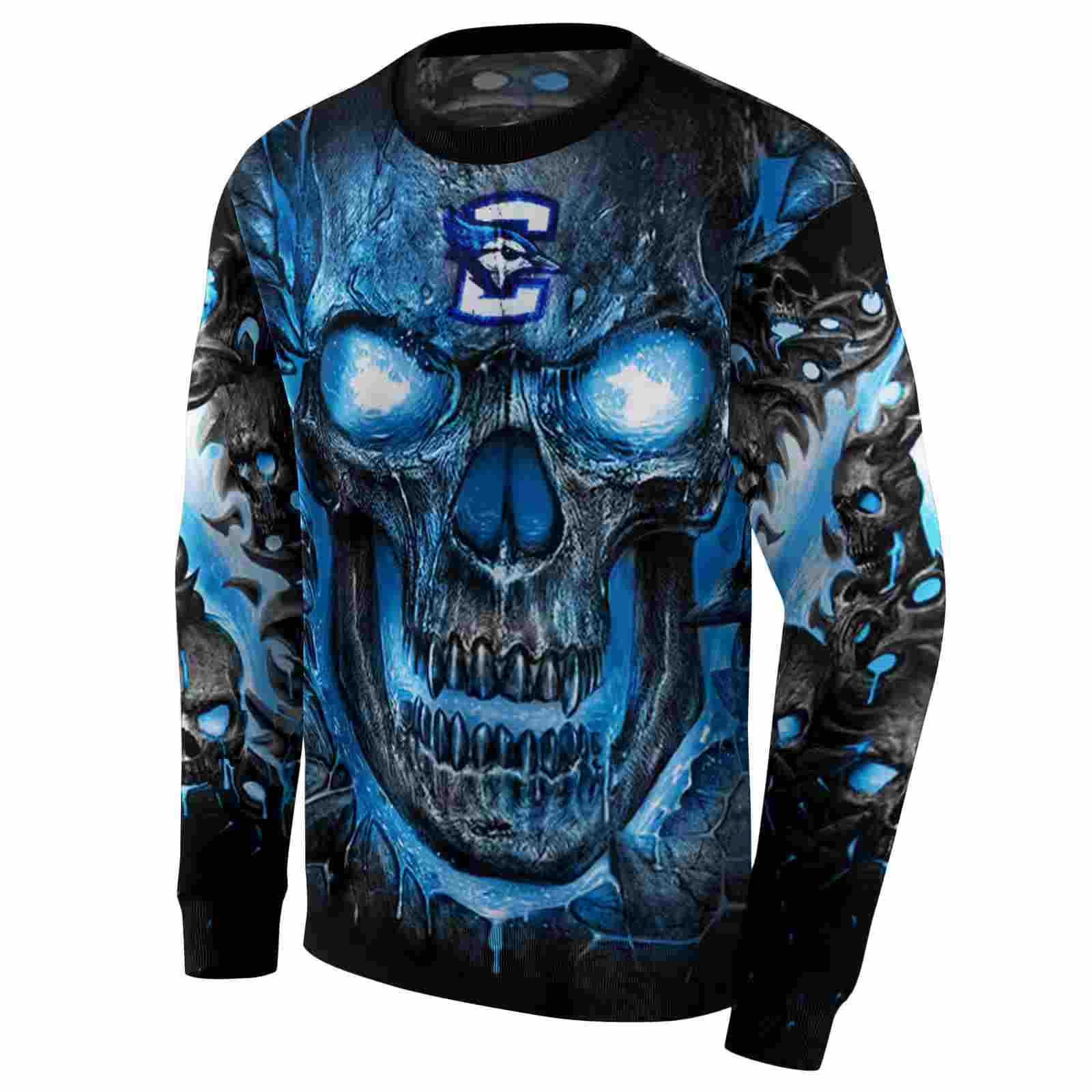 creighton bluejays demonic skull blue black hoodie new arrival