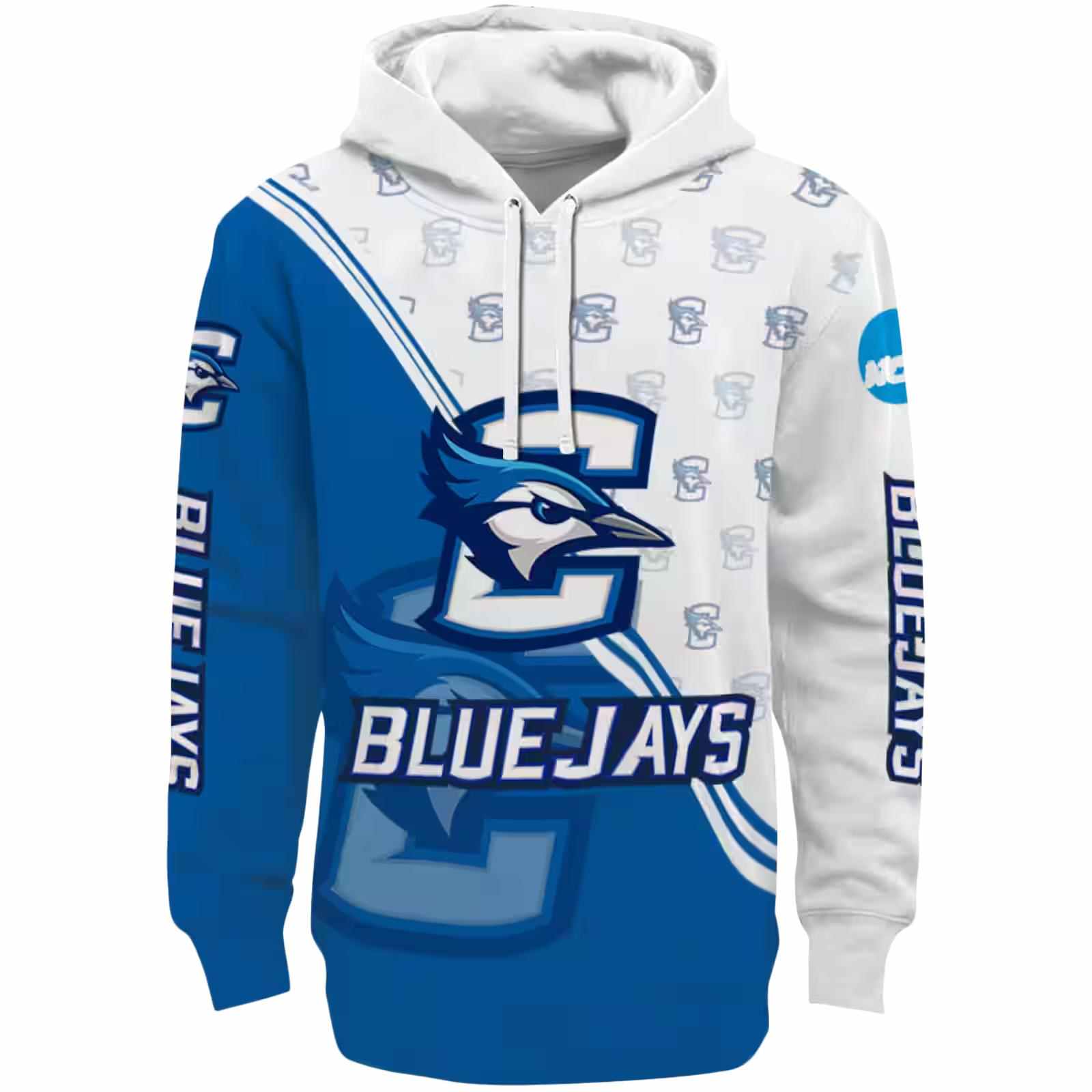 Creighton Bluejays Diagonal Stripe Blue White Hoodie