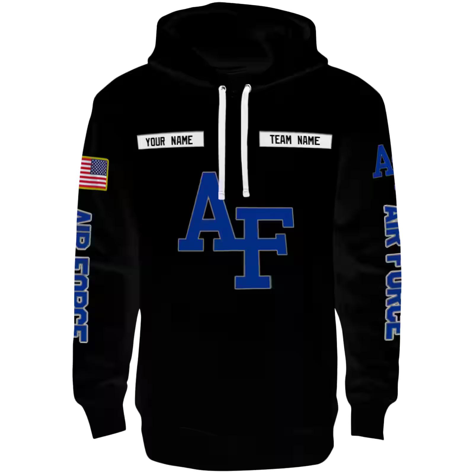Custom Air Force Falcons Punisher Skull Black Hoodie
